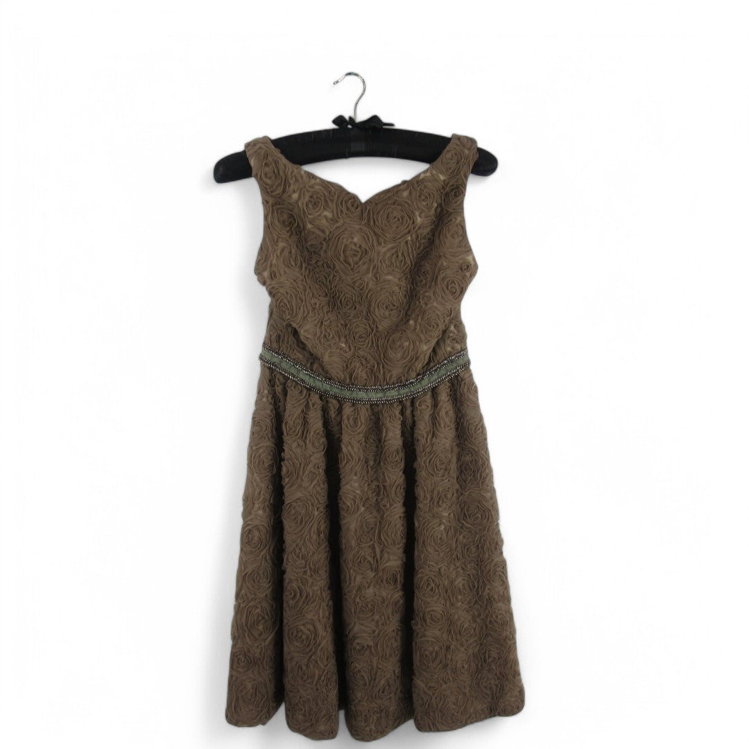 front image for David Fielden Bridesmaid Dress Brown UK 14 Womenswear | Pre-loved