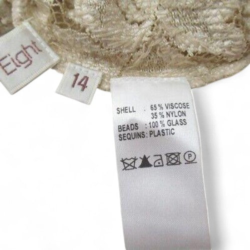care label image for Phase Eight Lace Blouse Shirt UK 14 Gold Womenswear | Pre-loved 