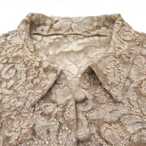 collar image for Phase Eight Lace Blouse Shirt UK 14 Gold Womenswear | Pre-loved 
