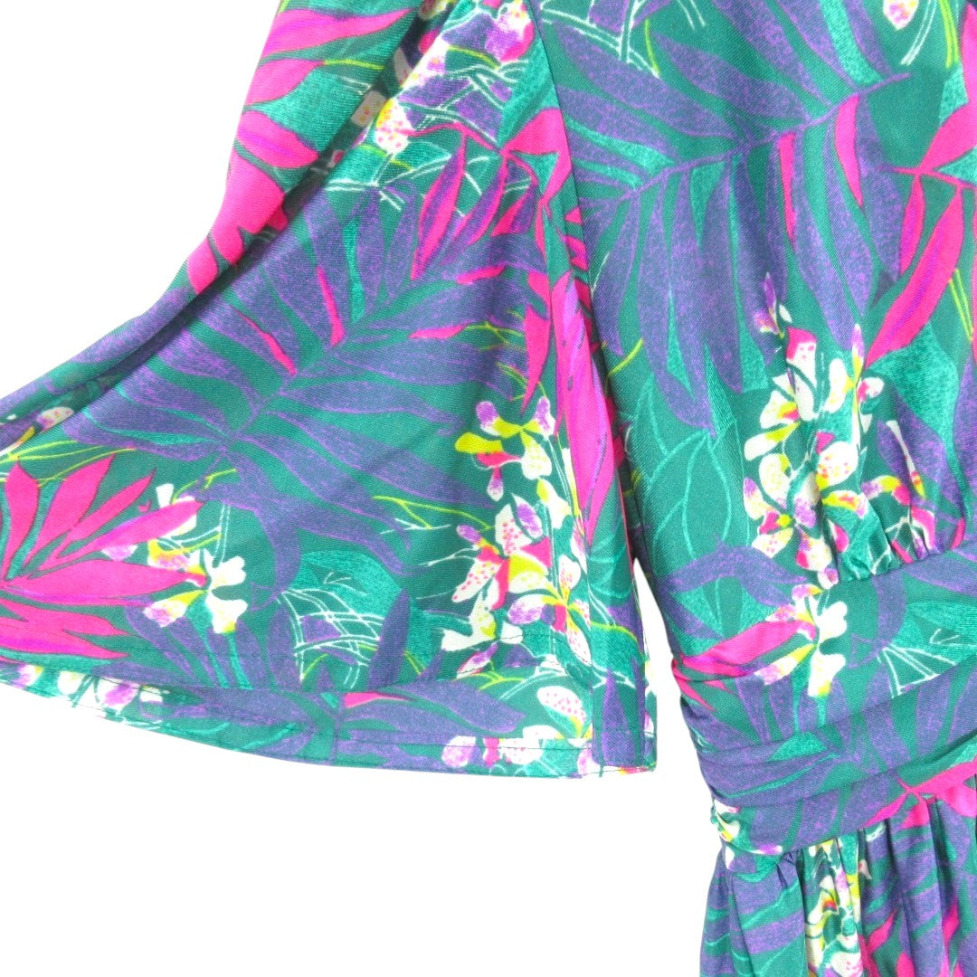sleeve image for Berkertex Mayfair Vintage Dress UK 10 Tropical Womenswear | Pre-loved 