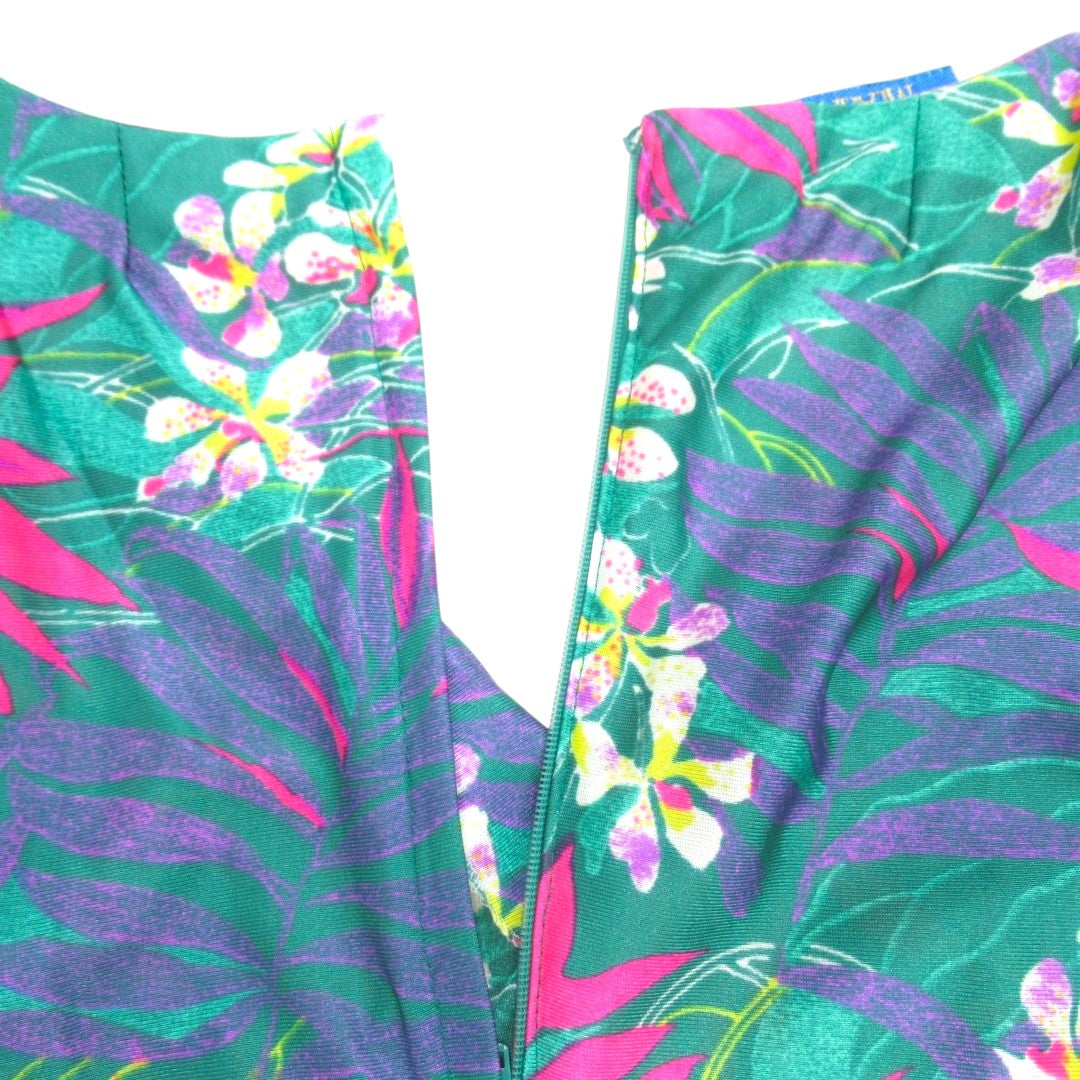 fasten image for Berkertex Mayfair Vintage Dress UK 10 Tropical Womenswear | Pre-loved 