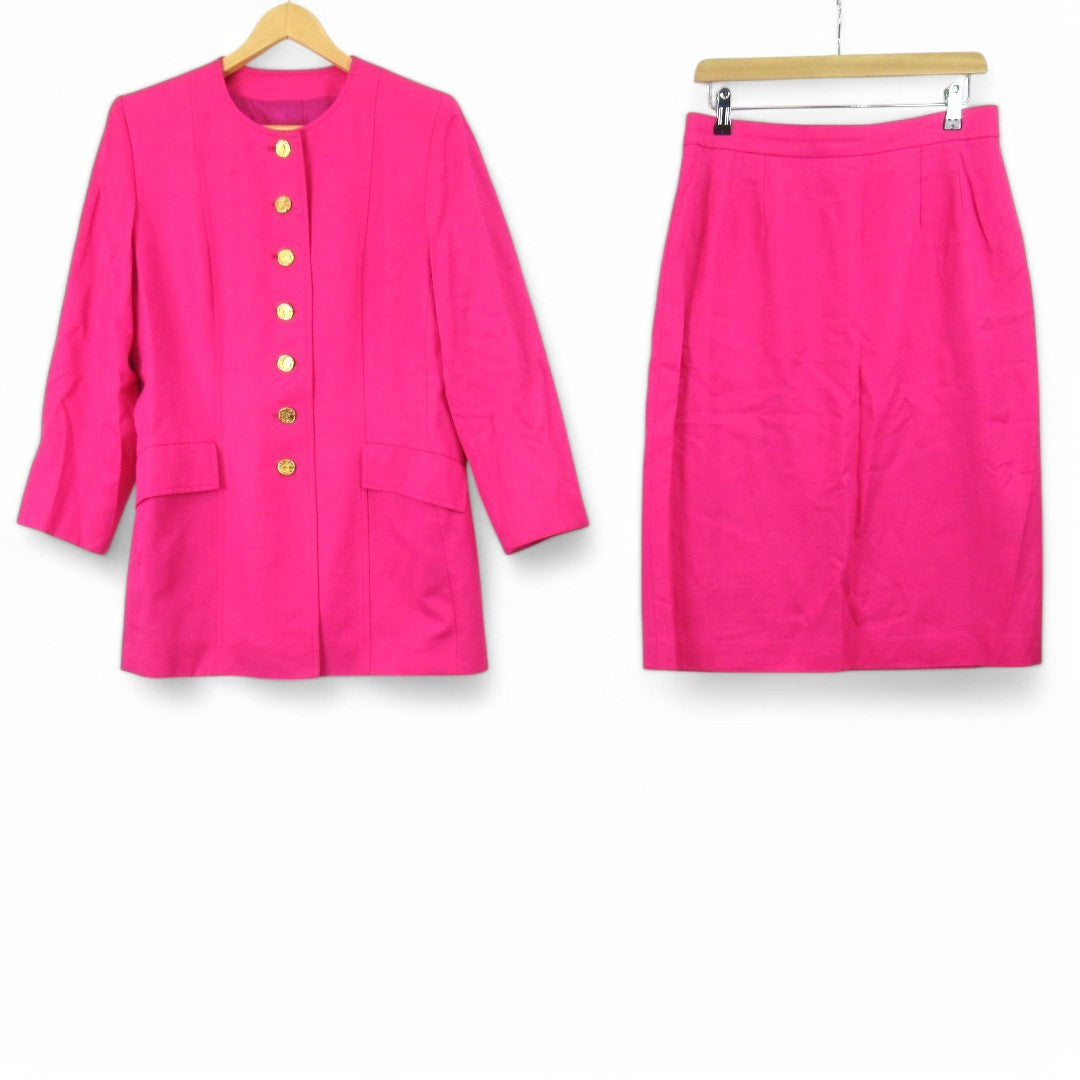 front image for Yves Saint Laurent Vintage Mother Of Bride Outfit UK 14 Pink | Pre-loved