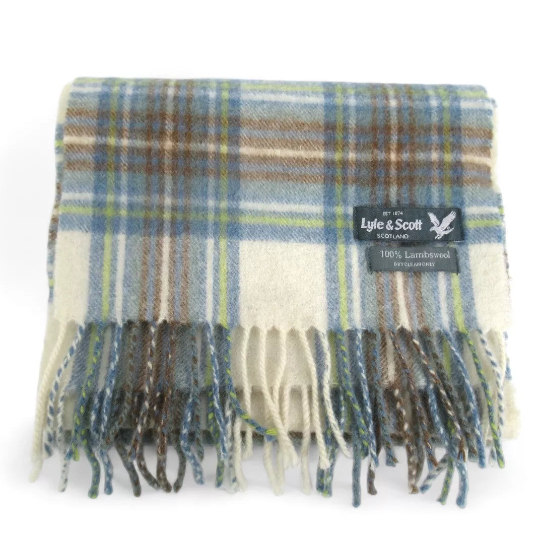 Front image for Lyle & Scott 10"x66" Multicoloured Lambswool Scarf Menswear | Preloved