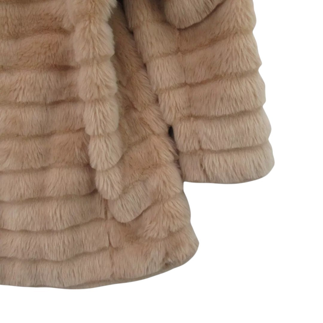 sleeve image for Sugar Candy Faux Fur Coat UK 20 Beige Womenswear | Pre-loved