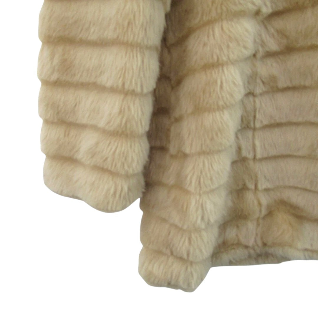 sleeve image for Sugar Candy Faux Fur Coat UK 20 Beige Womenswear | Pre-loved