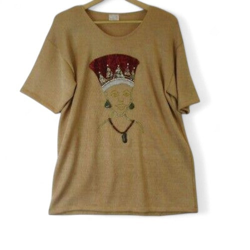 front image for Barbara J Design Knitted Beaded Top Medium Womenswear | Pre-loved