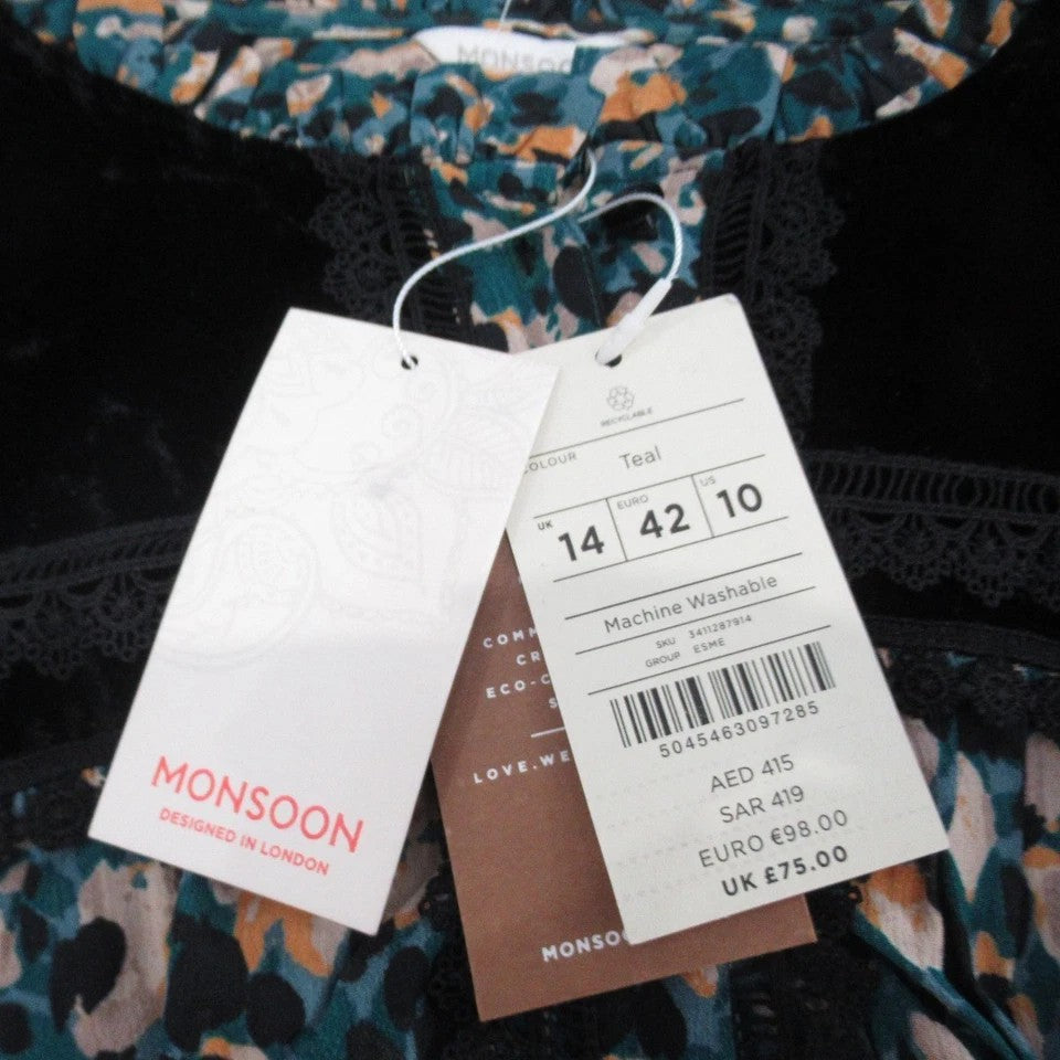 label image for Monsoon Tea Dress UK 14 Multicoloured Womenswear | Pre-loved