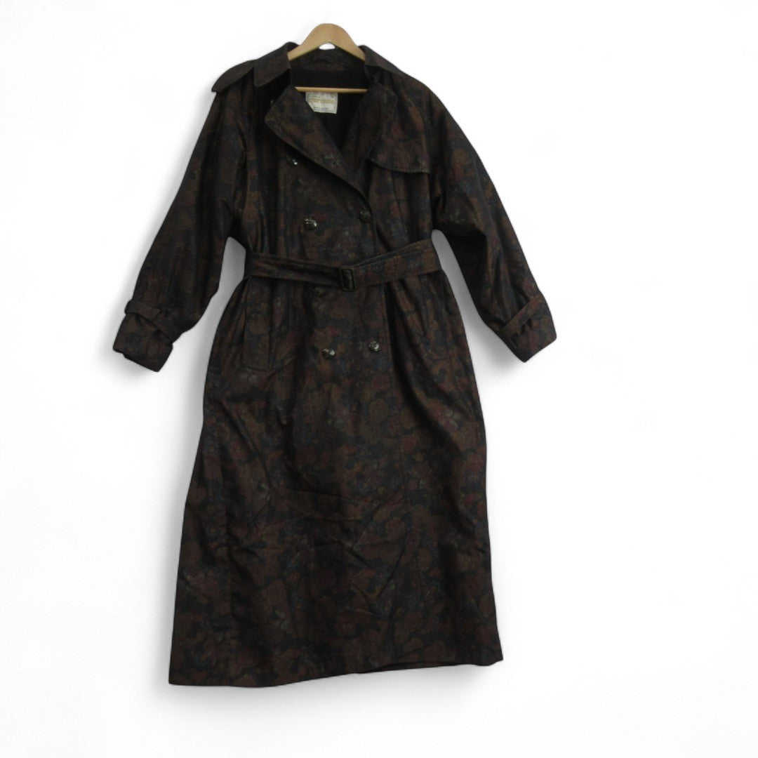 front image for Morcosia Vintage Trench Weather Coat Floral Medium Womenswear - Preloved