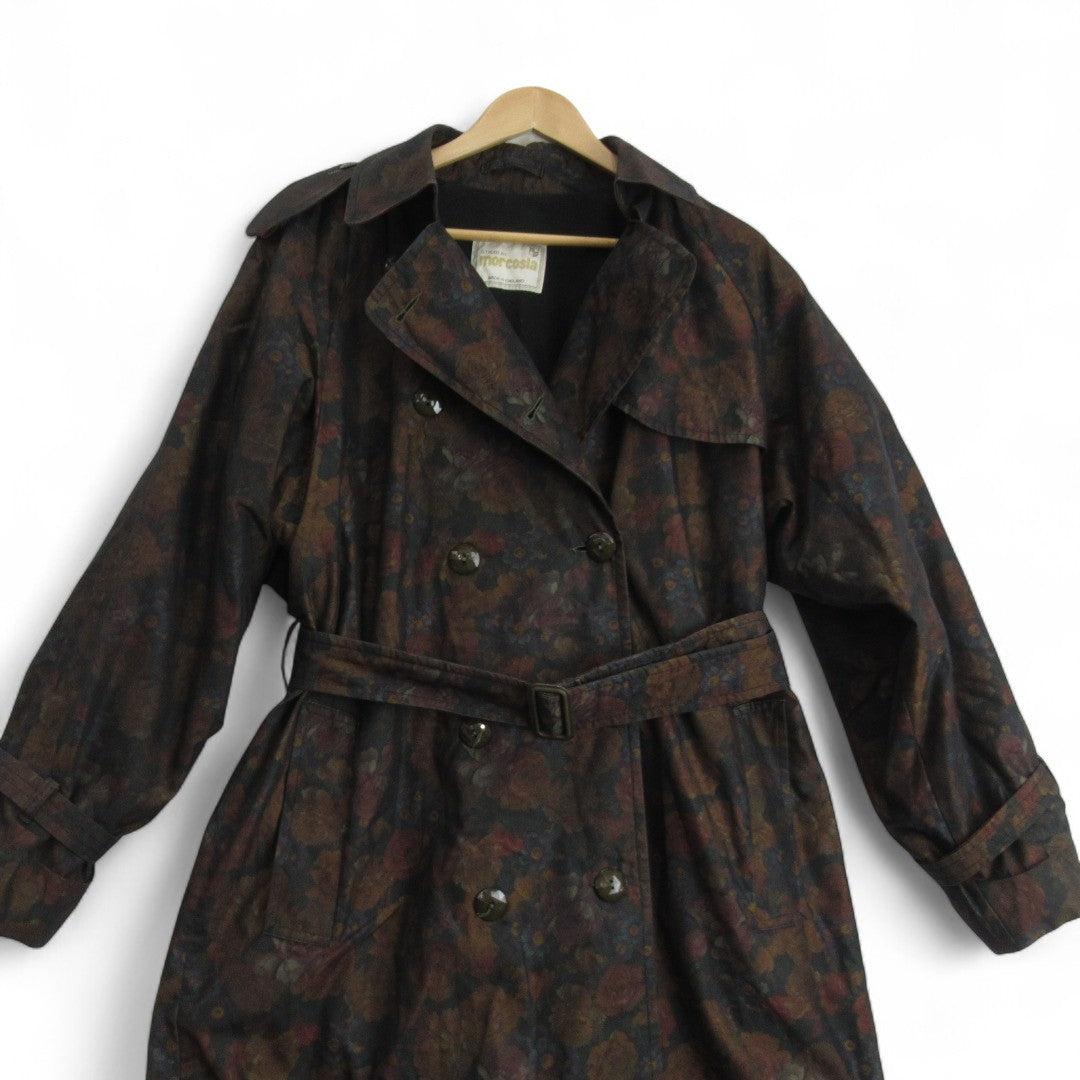 front image for Morcosia Vintage Trench Weather Coat Floral Medium Womenswear - Preloved