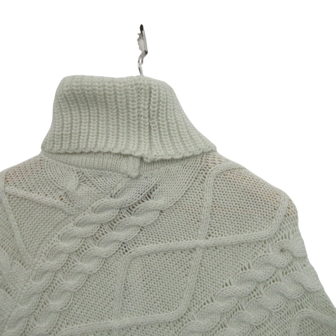 shoulder image for Lipsy London Knit Poncho Ivory Medium/Large Womenswear Roll Neck - Preloved