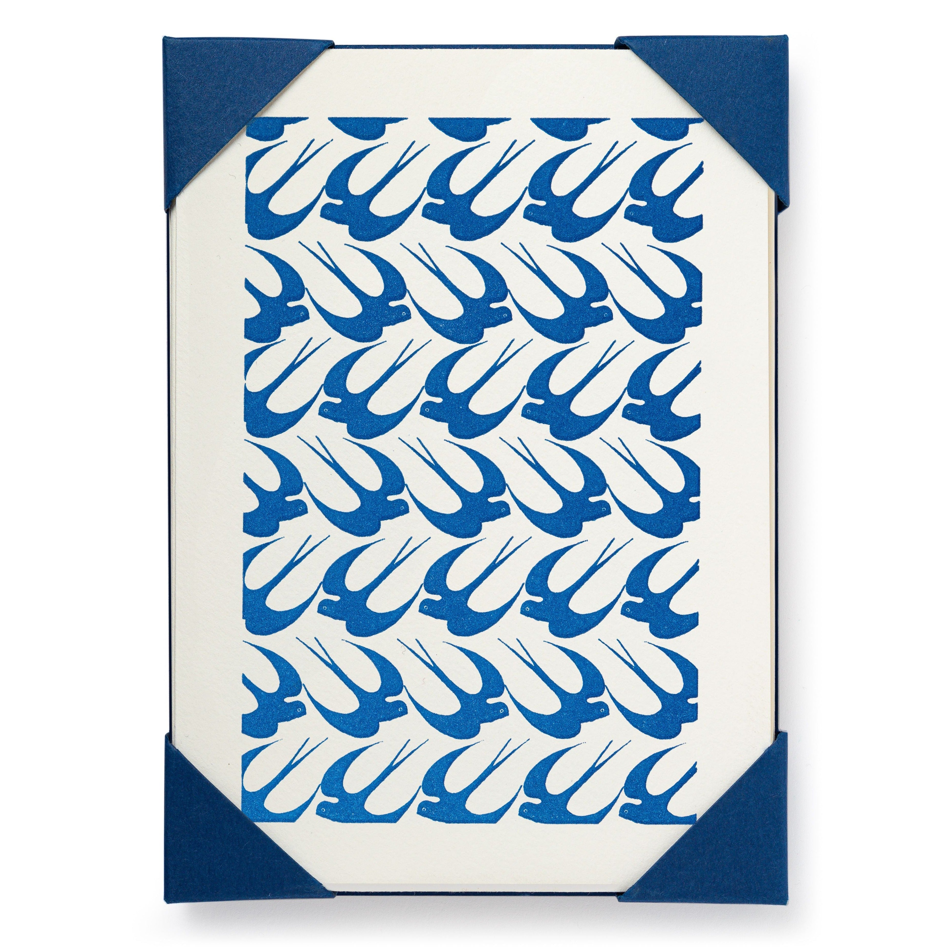 Swallows- 5 pack Letterpress Greeting Cards-  Archivist
