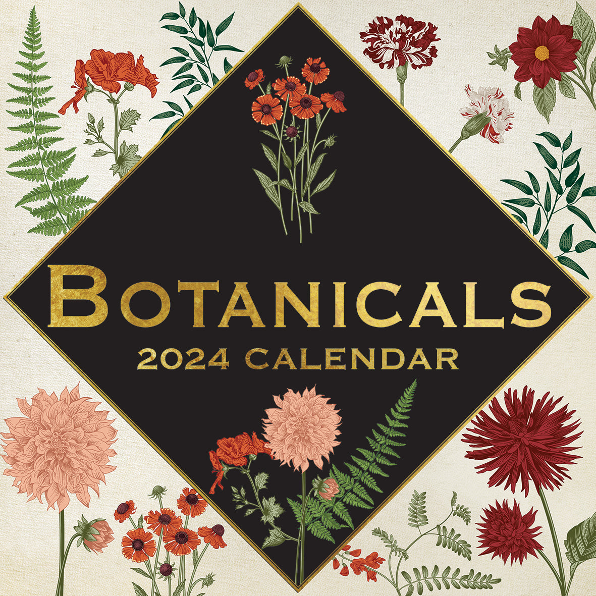 Botanicals 2024 square wall calendar