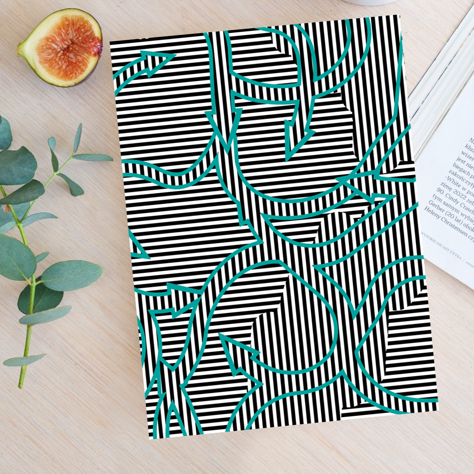 Sue Timney- Black and White Arrow Notebook