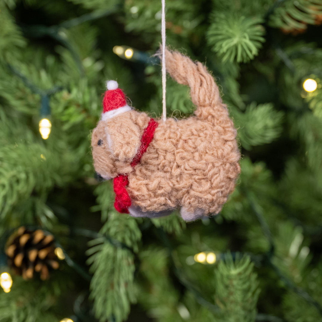 Christmas Cockapoo | Handmade Felt Christmas Decoration