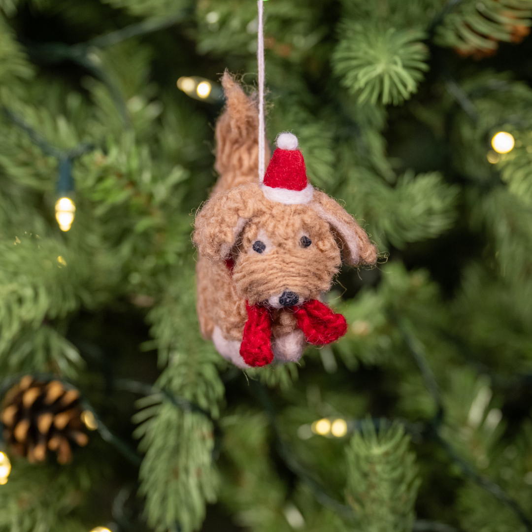 Christmas Cockapoo | Handmade Felt Christmas Decoration