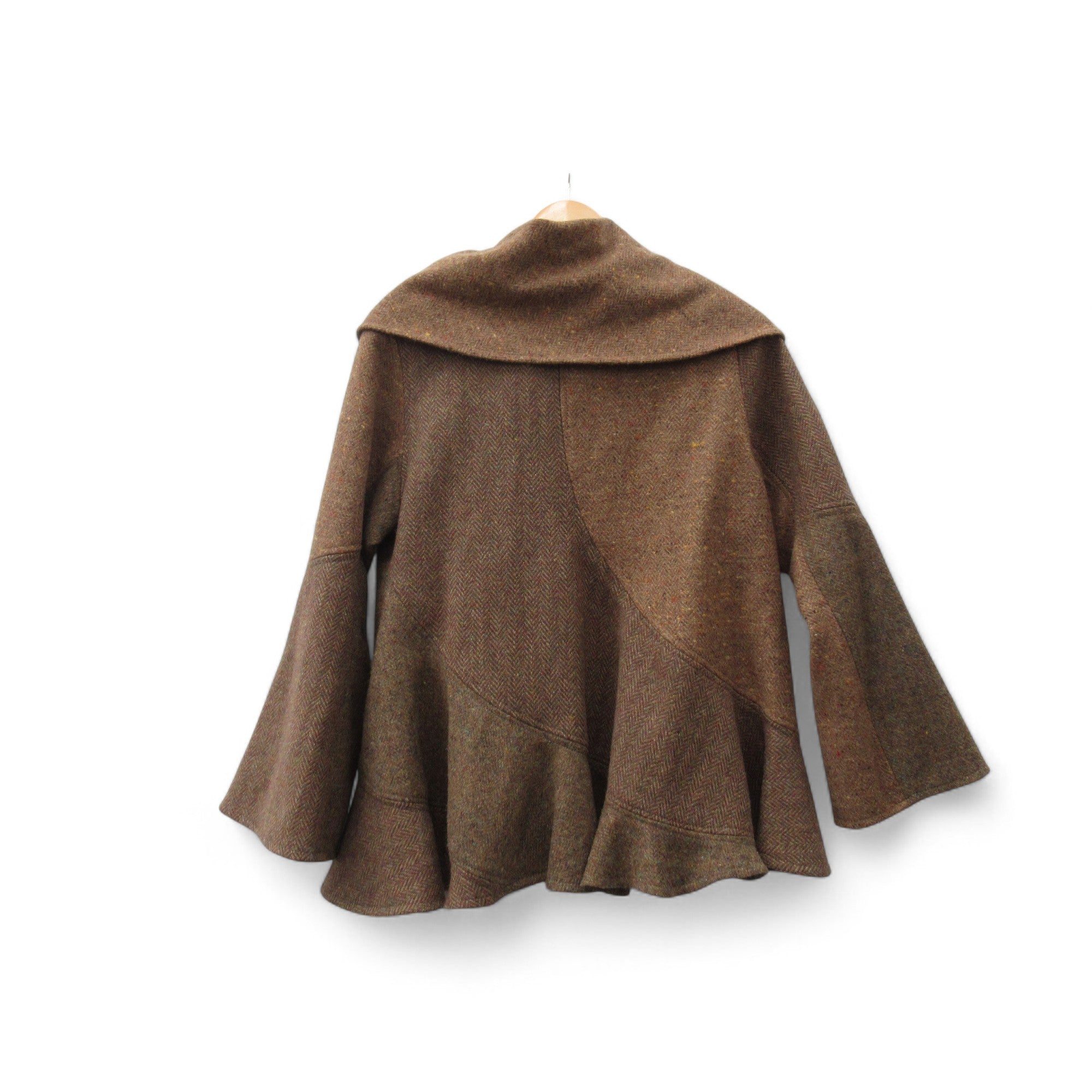 back image for Terry Macey Wool Coat Small Brown Womenswear | Pre-loved
