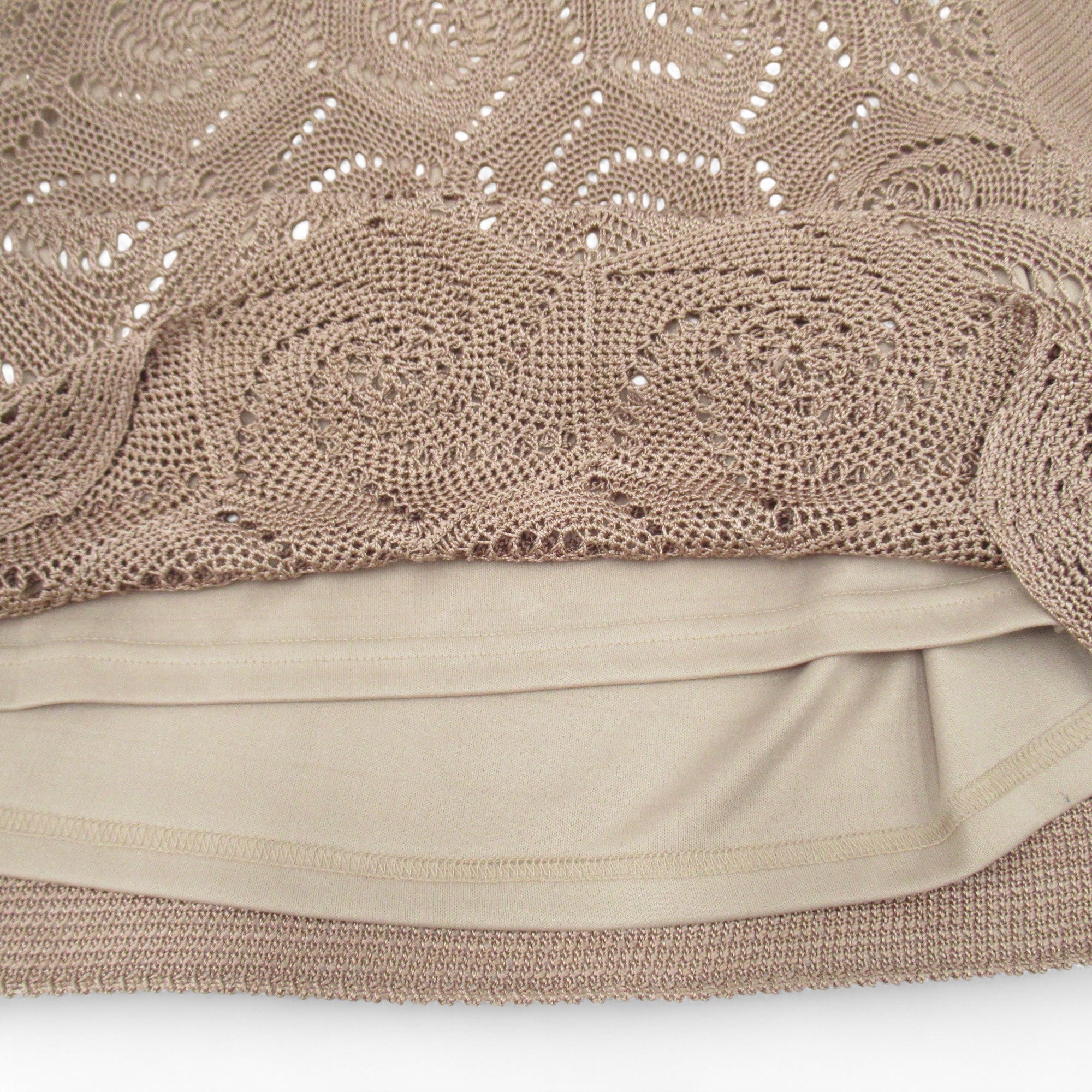 close up image for Jacques Vert Crochet Top Gold Large Womenswear | Pre-loved