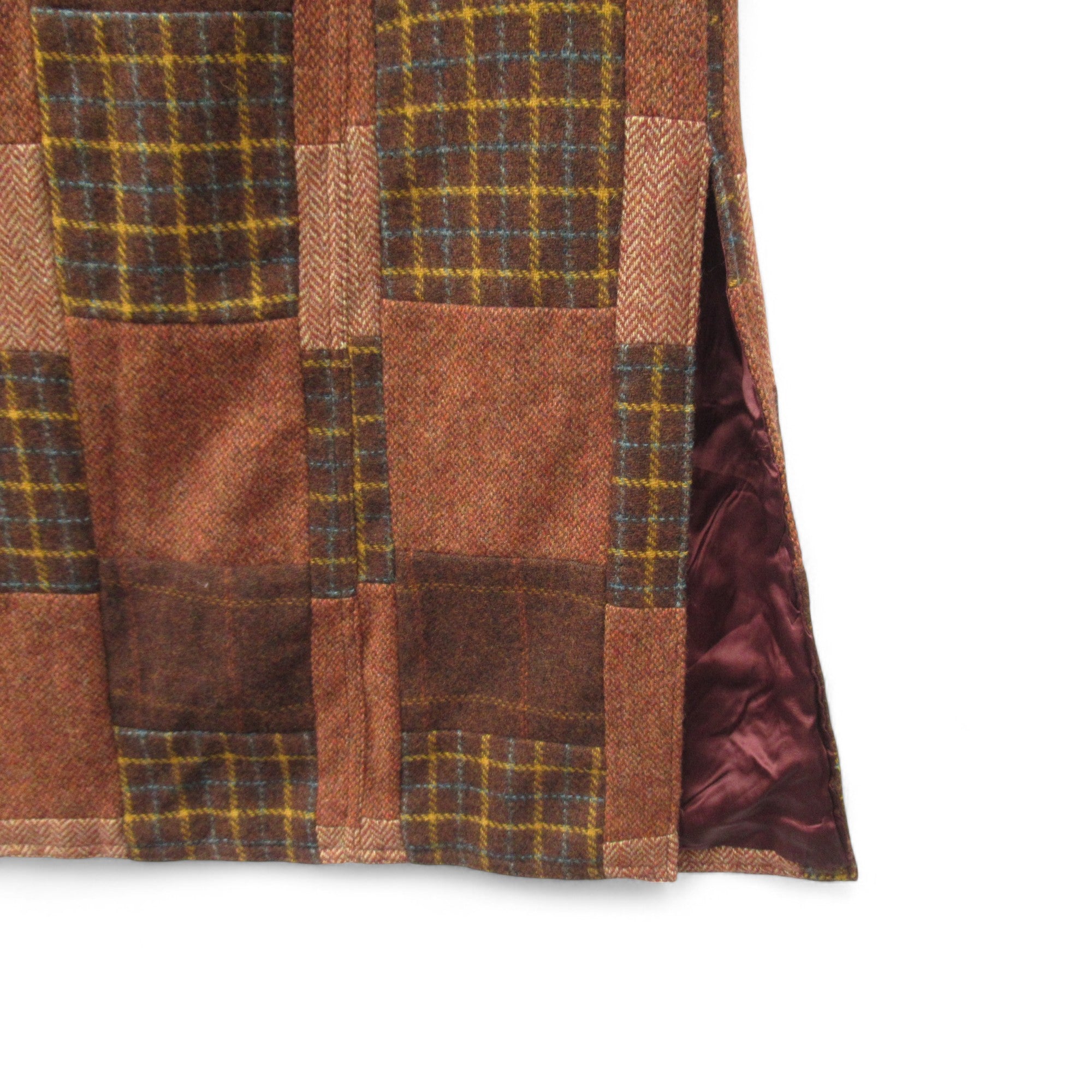 side slit image for Kenzo Jeans Wool Skirt Long Brown W26" Womenswear | Pre-loved 