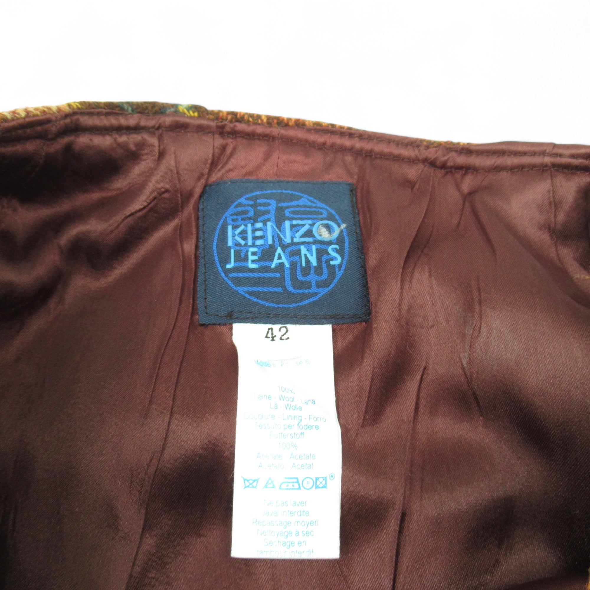 label image for Kenzo Jeans Wool Skirt Long Brown W26" Womenswear | Pre-loved 