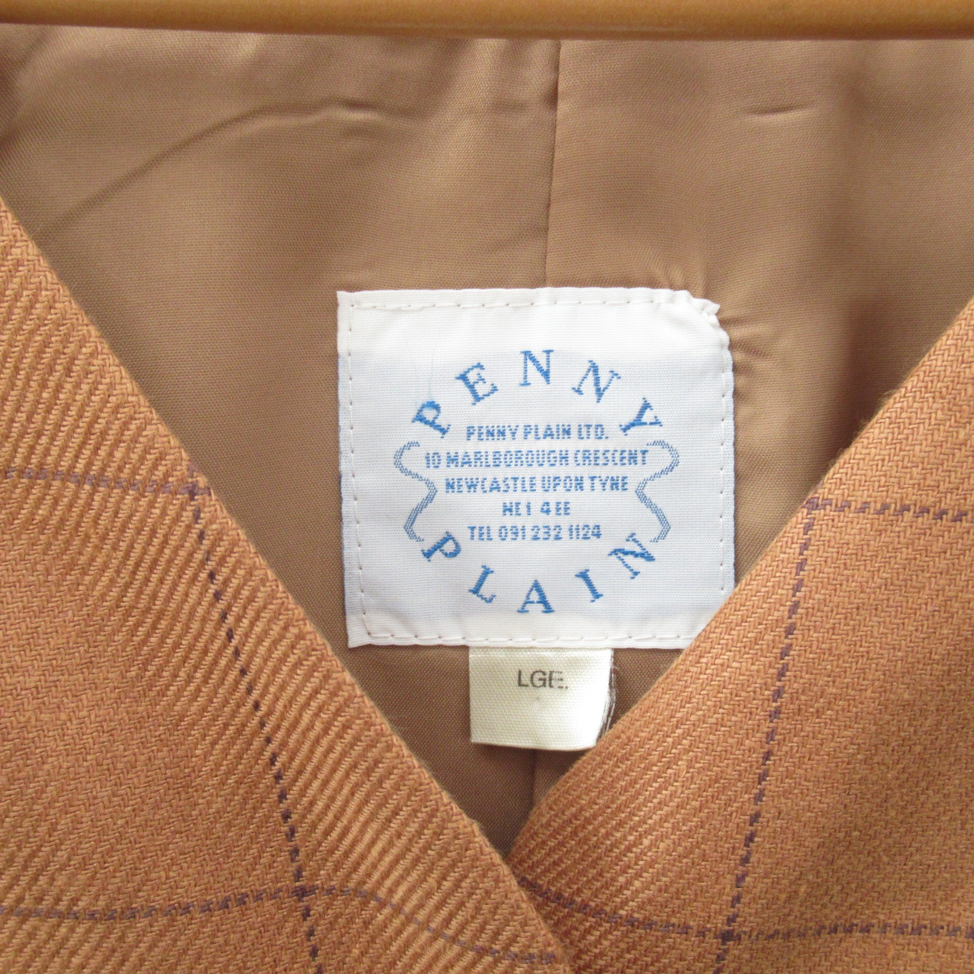 label image for Penny Plain Vintage Blazer Linen Large Brown Womenswear | Pre-loved