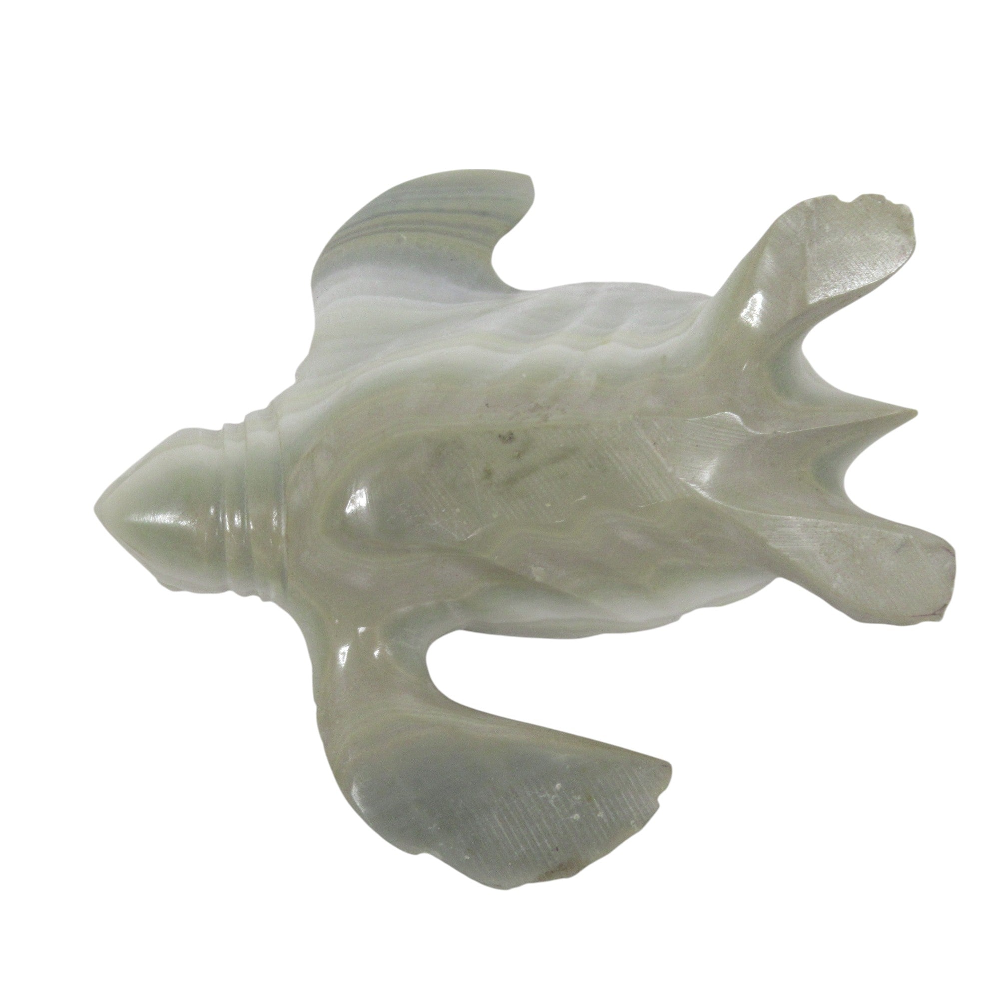 Underside image of Polished Carved Stone Turtle Figure 10cm Unbranded