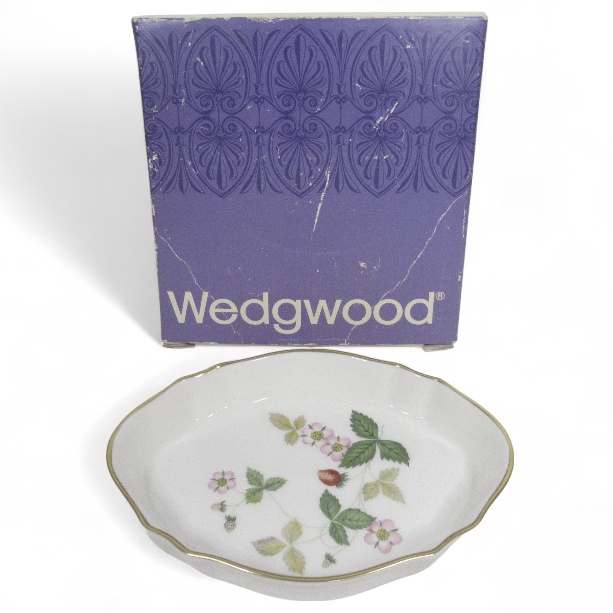 Overview image of Wedgwood Wild Strawberry Silver Tray Trinket Dish Bone China