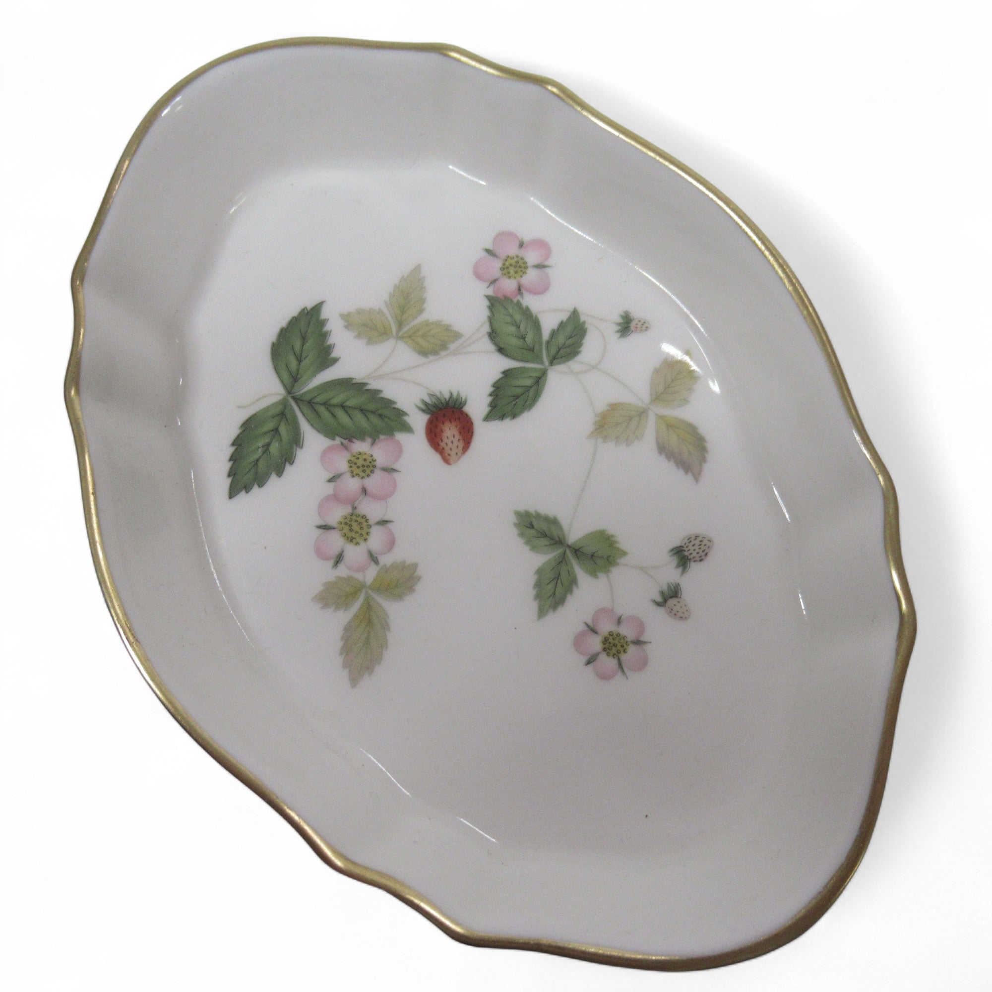 Top image of Wedgwood Wild Strawberry Silver Tray Trinket Dish Bone China