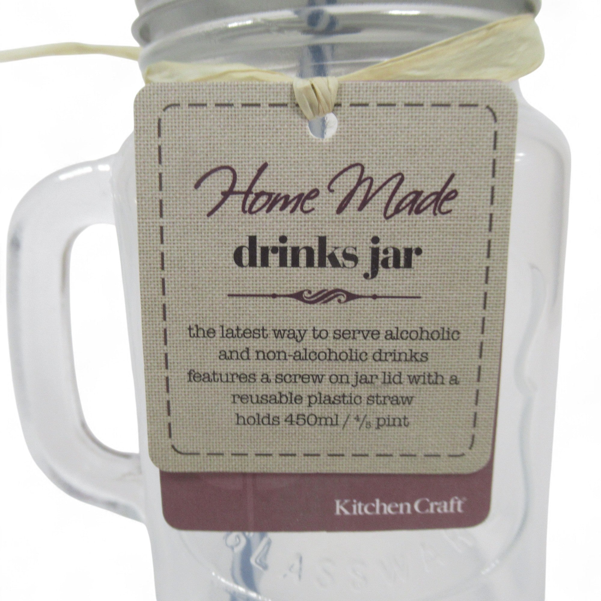 Tag image of KitchenCraft Drinks Jar w/ Straw Set 450ml Kitchenware