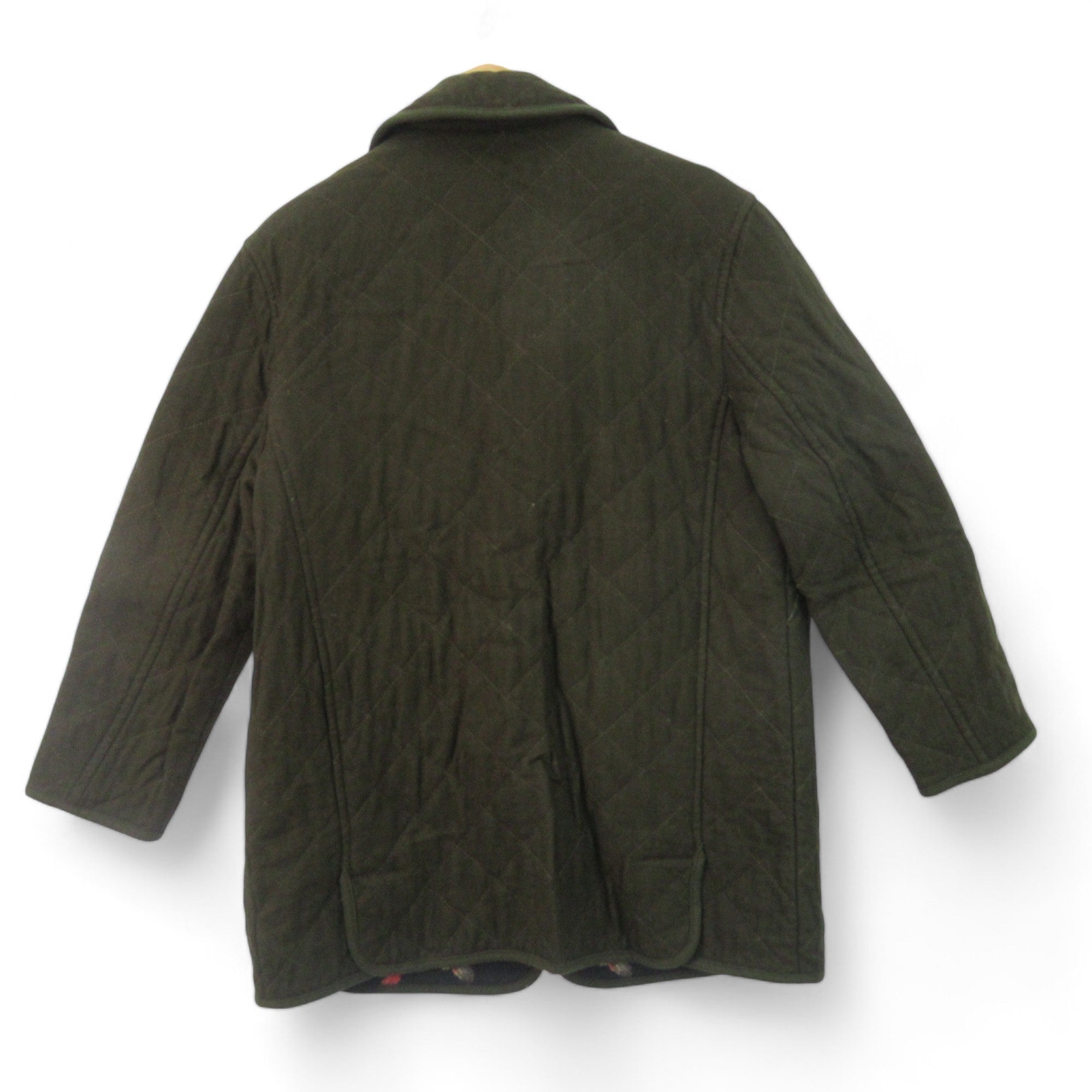 Back image for Schneiders UK 12 Green Wool Quilted Coat Womenswear | Preloved