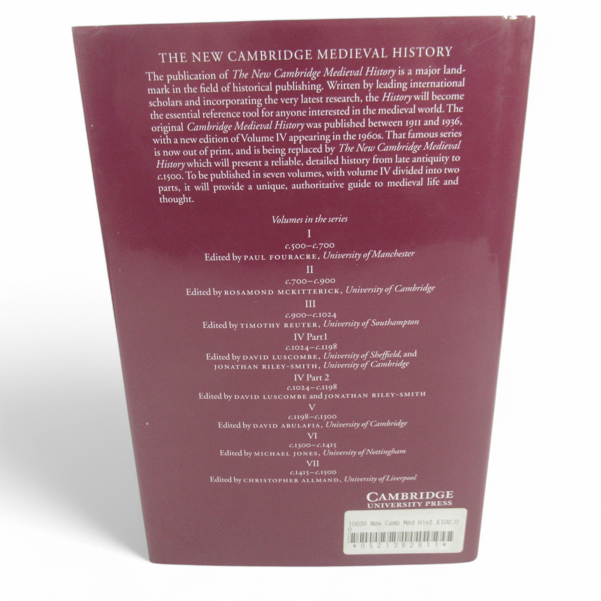 Rear cover image of The New Cambridge Medieval History: Volume 1, c.500-c.700