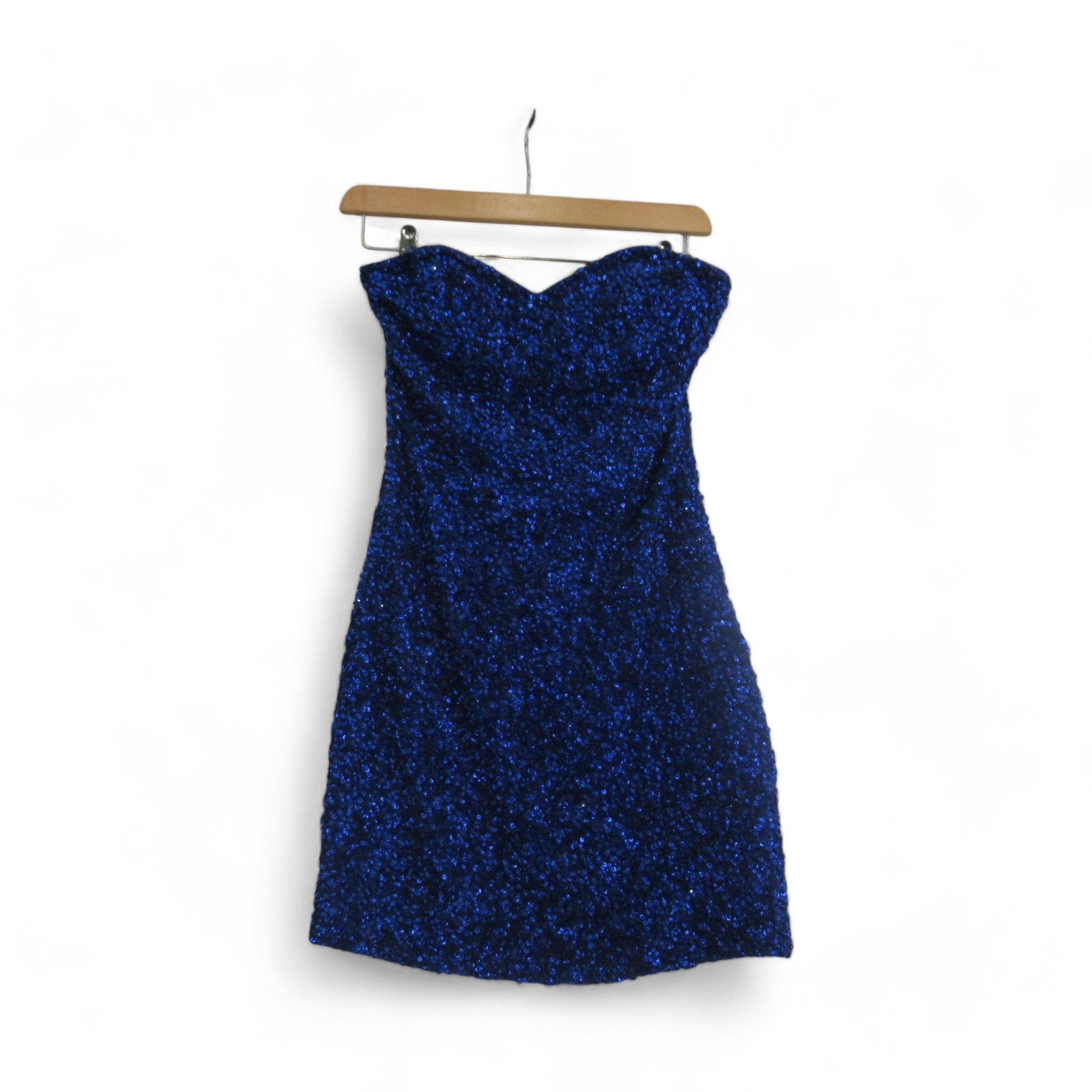 front image for Topshop Vintage UK 8 Blue Sequin Mini Dress Womenswear | Preloved