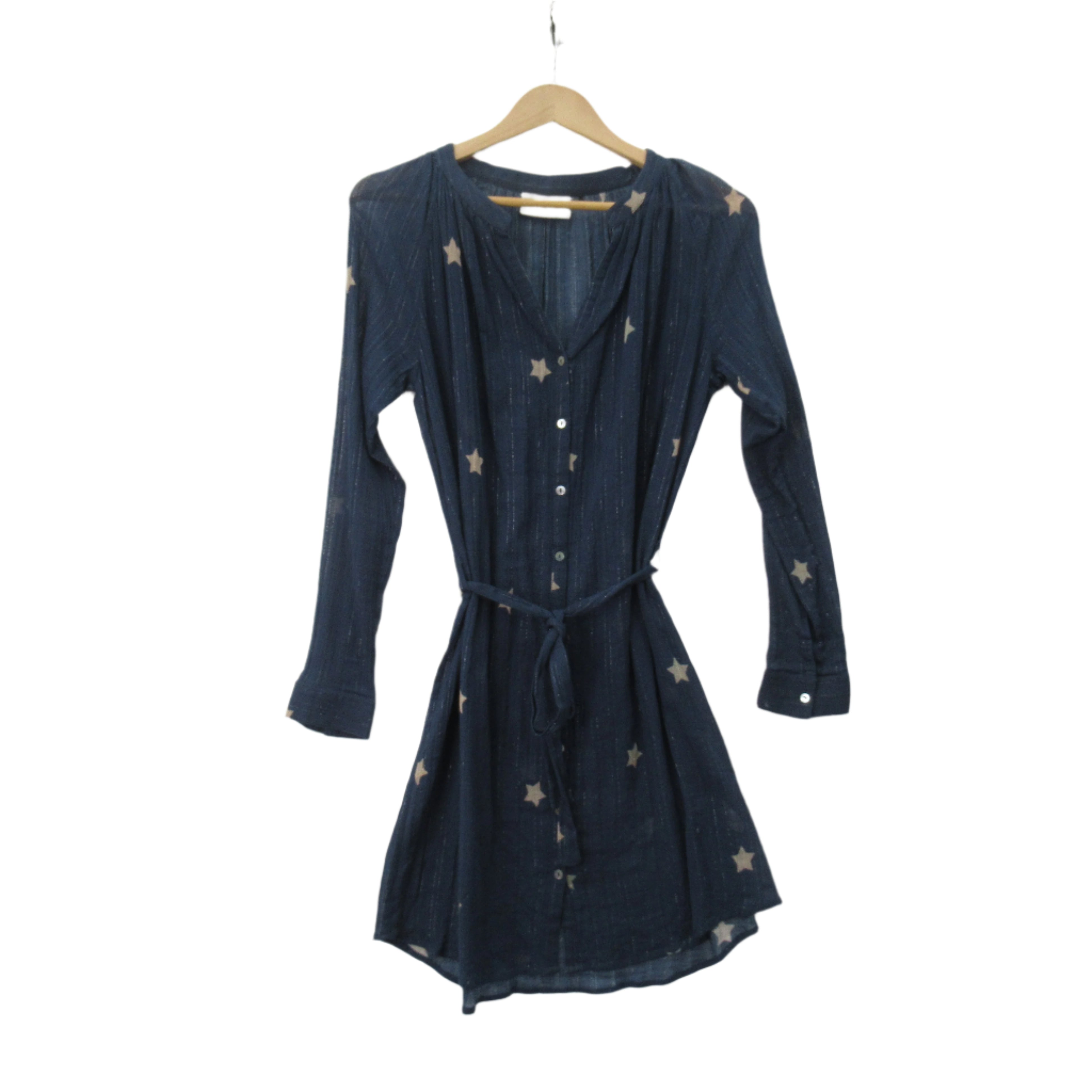 front image for Pyrus Shirt Dress S/M Blue Star Print Womenswear | Pre-loved