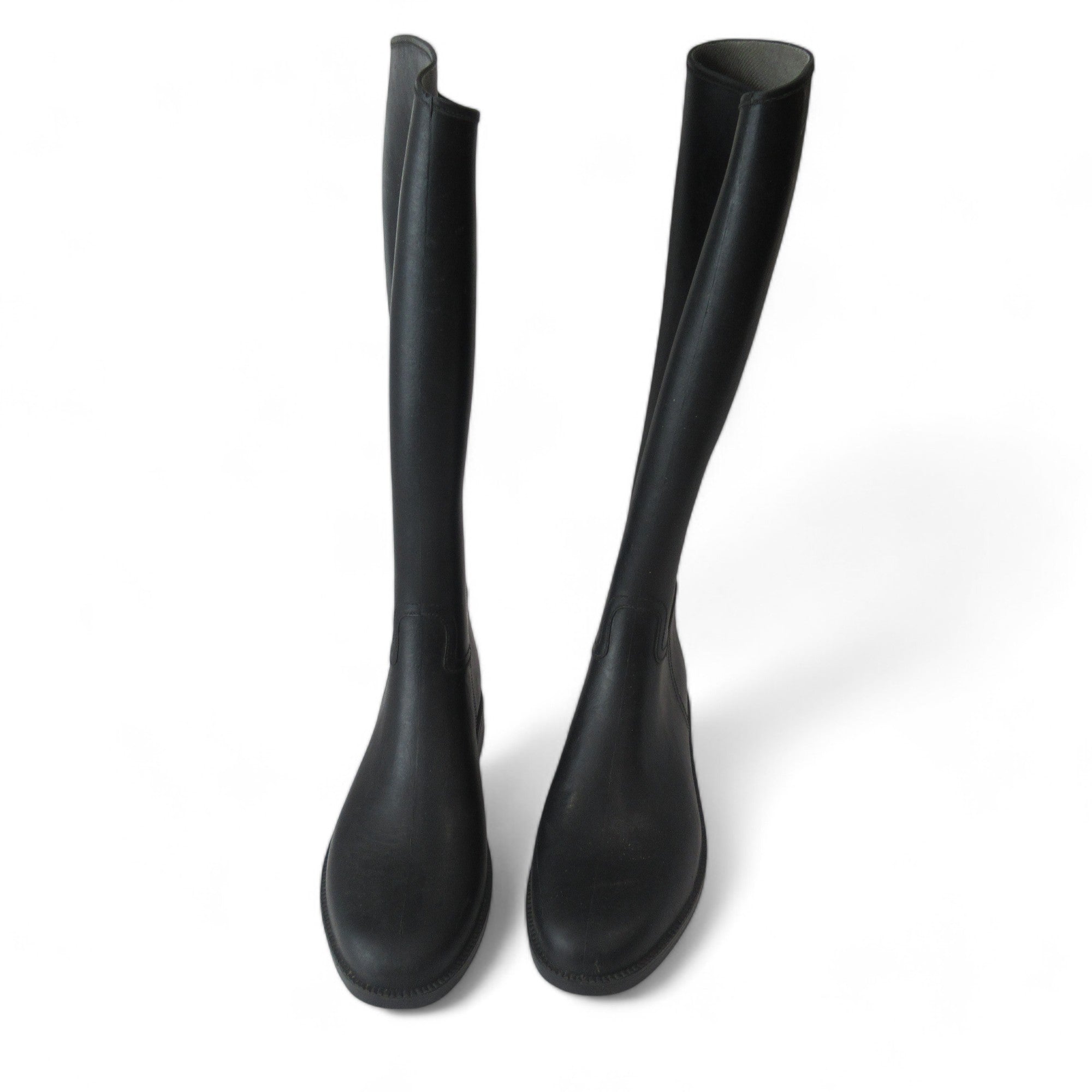 front image for adett UK 8 Black Rubber riding Boots Womenswear | Preloved