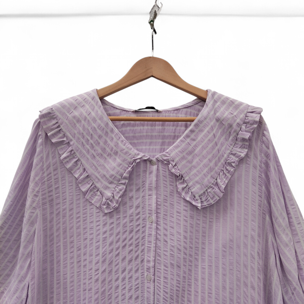 collar image for TU Woman Blouse Shirt Lilac UK 22 Womenswear | Pre-loved