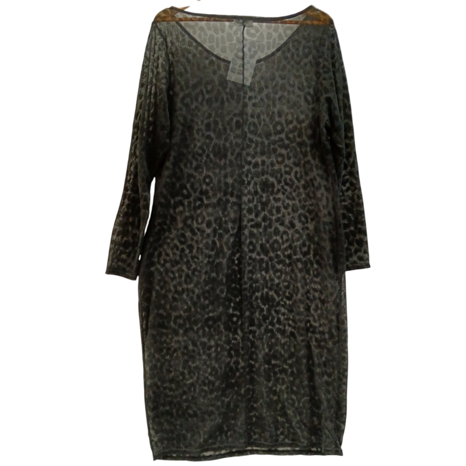 Back image for Yours London Sheer Black Leopard Tunic Dress UK 24 Womenswear | Pre-loved
