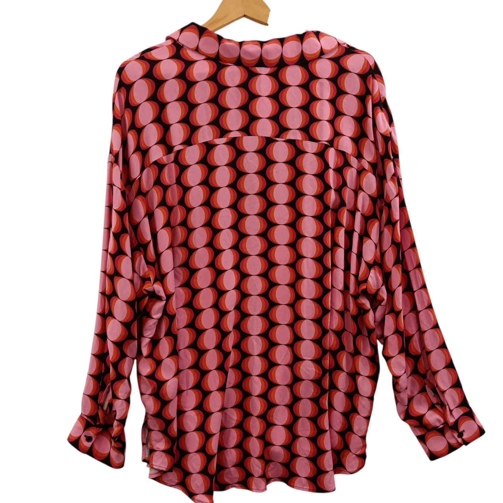 Back image for F&F Abstract Print Pink Black Buttoned Ladies Shirt UK 18 Womenswear | Pre-loved