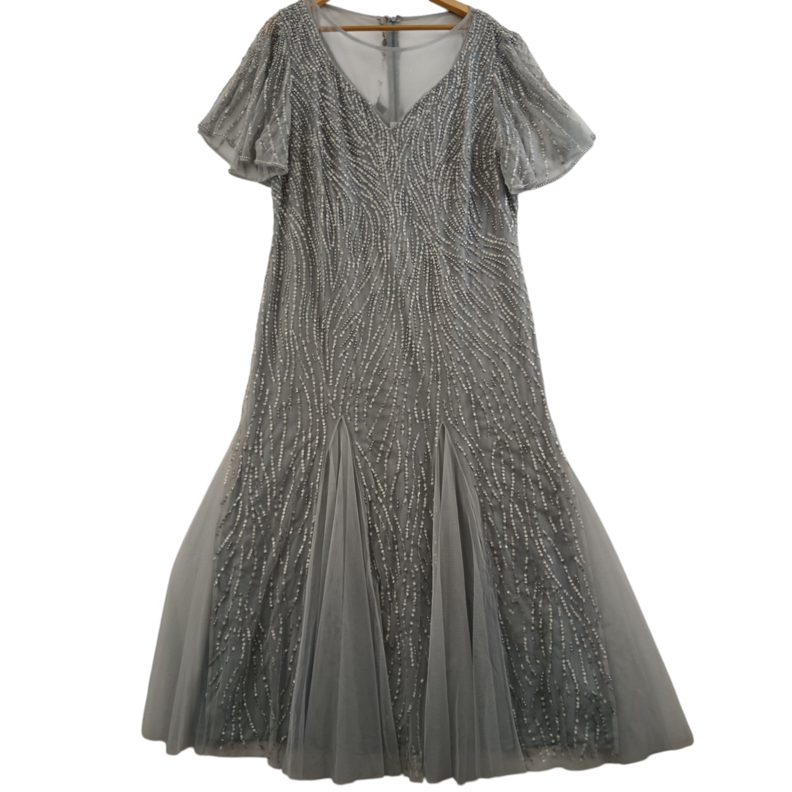 Front image for Joanna Hope Grey Mesh Dress UK 20 Womenswear | Pre-loved