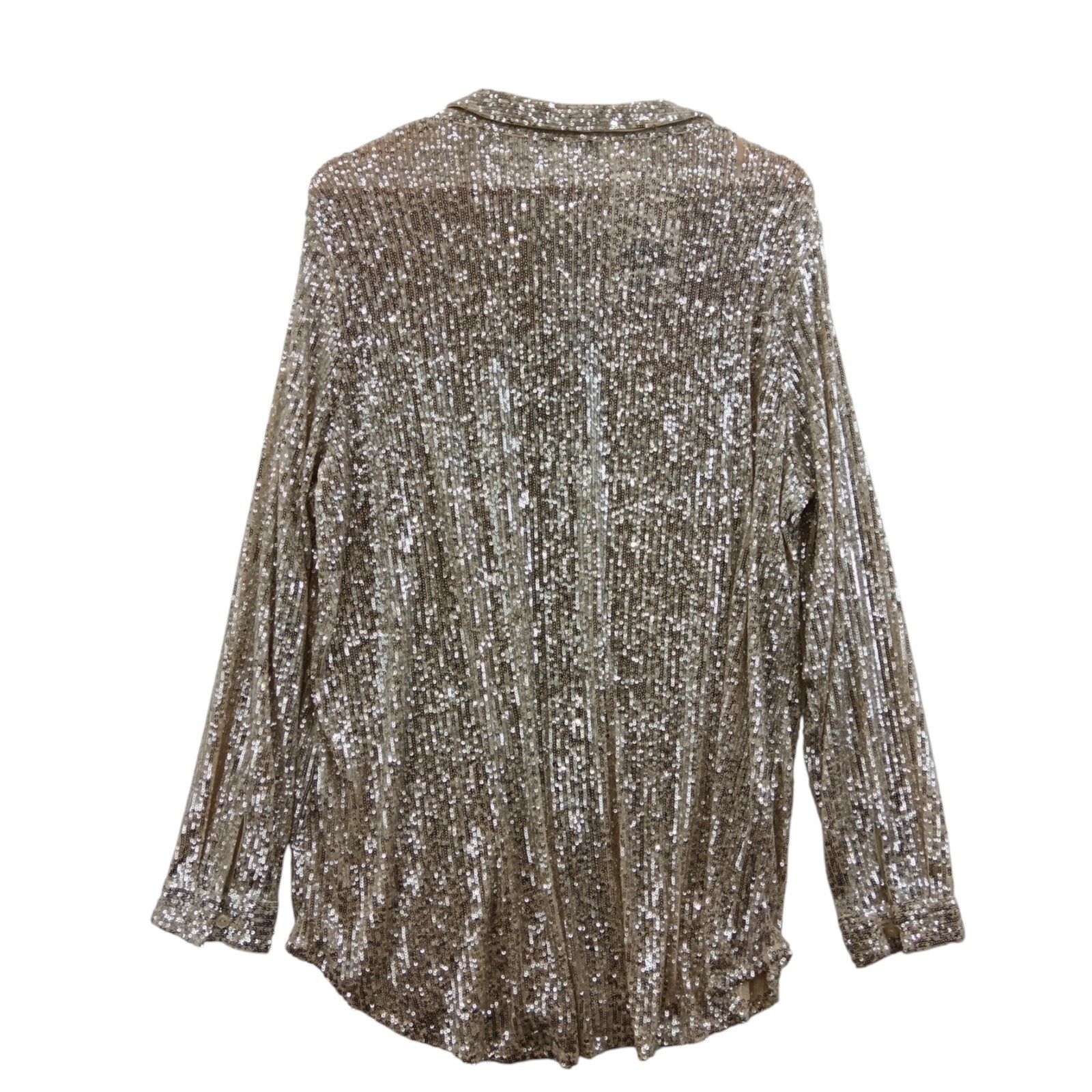 Back image for M&Co Beige With Silver Sequins Blouse UK 22 Womenswear | Pre-loved