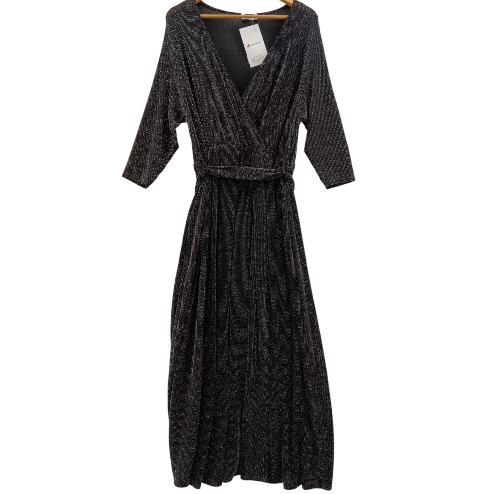 Front image for Yours London Black Glitter Dress UK 22 Womenswear | Pre-loved