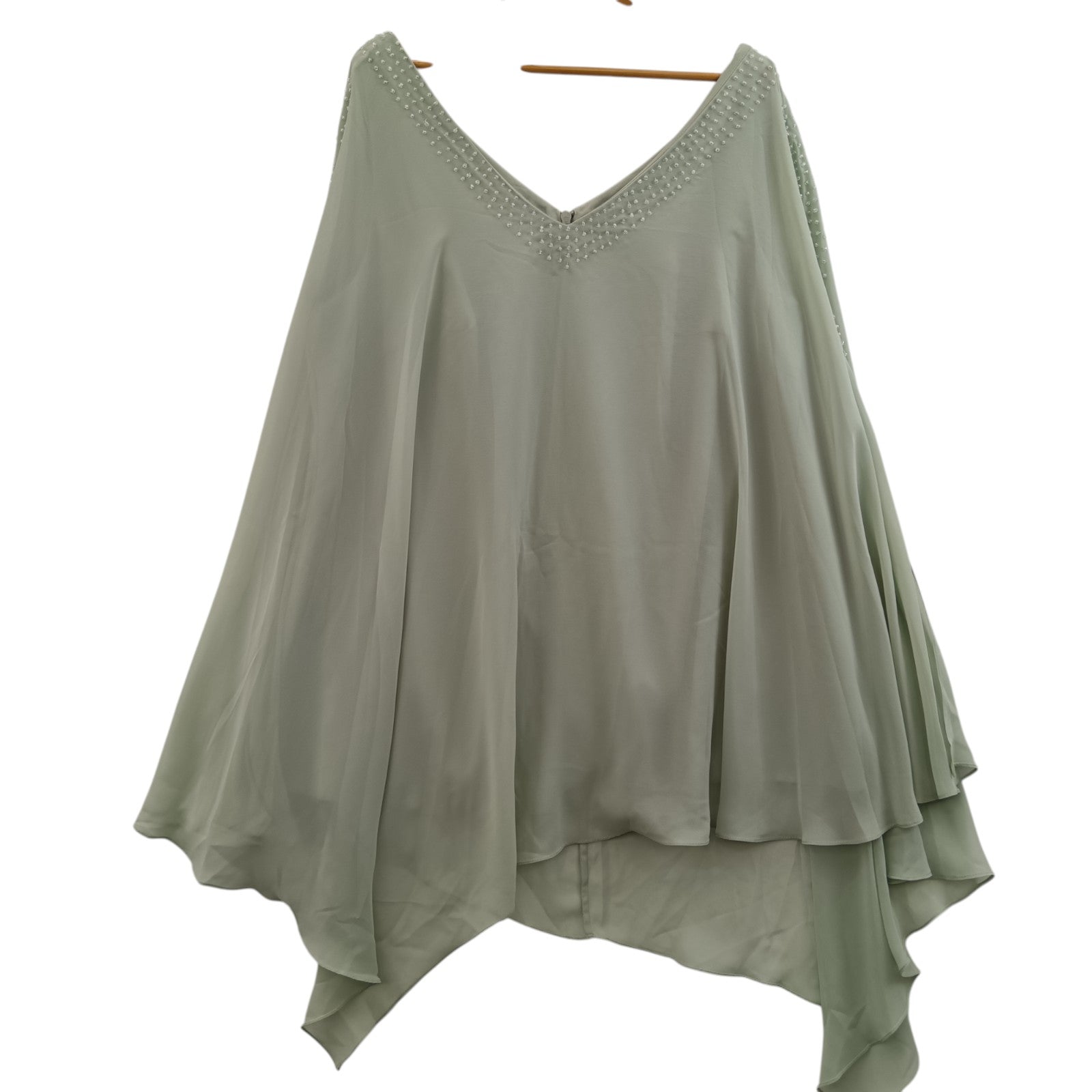 Front image for J J House Sage Green Top UK 26 Womenswear | Pre-loved