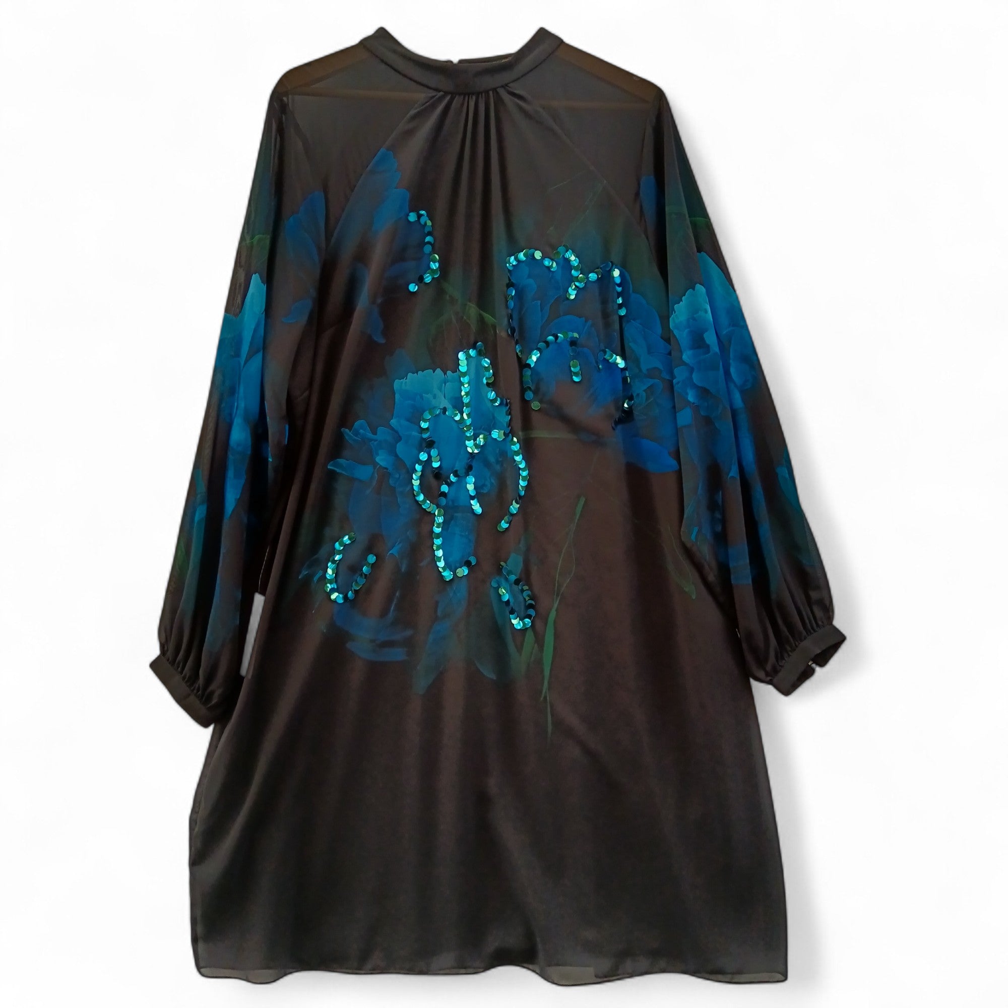 Front image for Lipsy Black Floral Front Dress UK 22- Tags On- Womenswear | Pre-loved