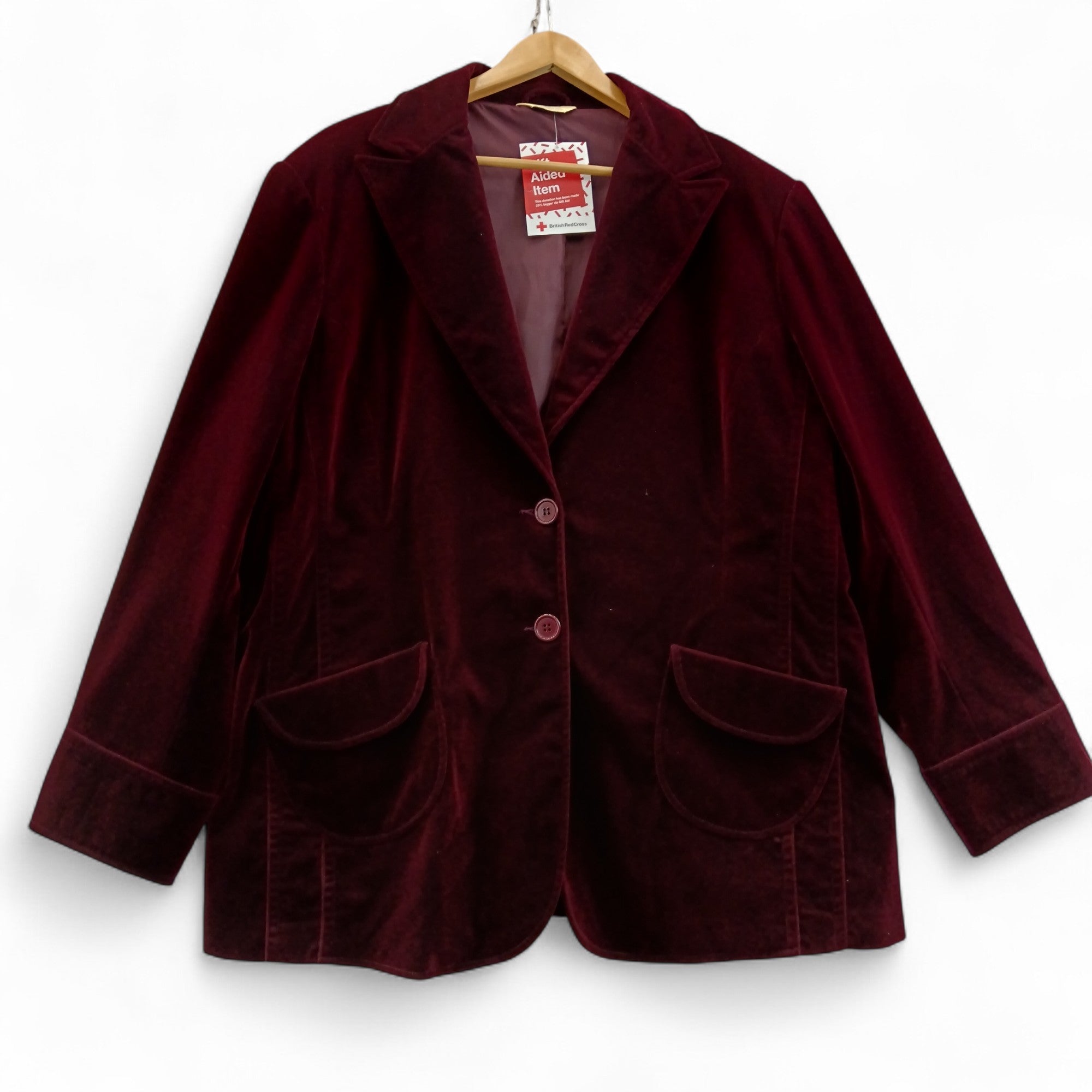 Front image for Agenda Burgundy Velvet Jacket UK 24 - Womenswear | Pre-loved