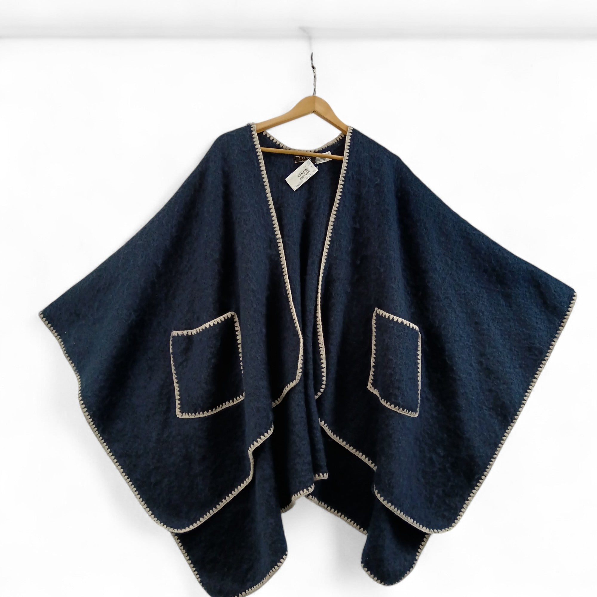 Front image for Lipsy London Navy Blue Ladies Poncho UK One Size Womenswear | Pre-loved