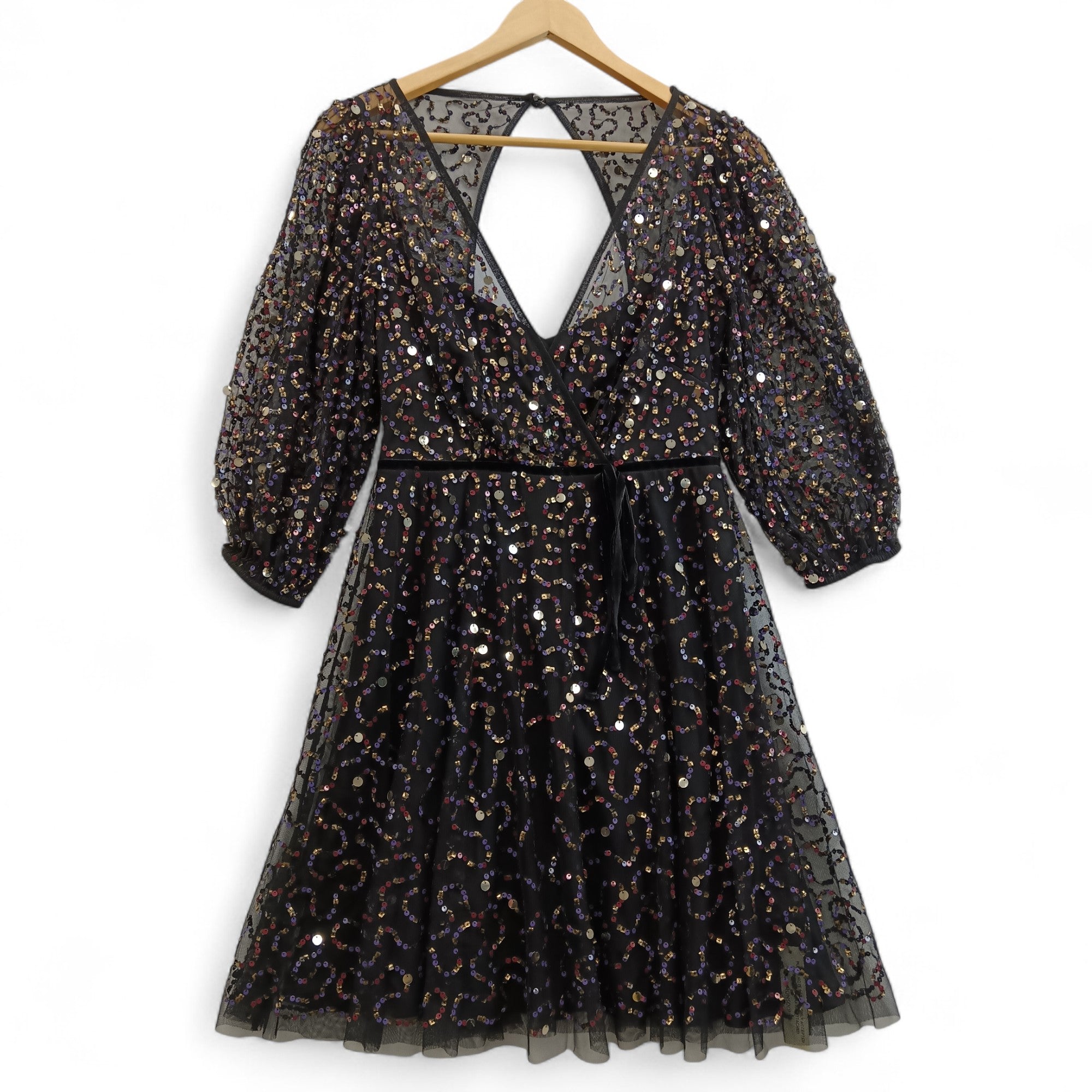 Front image for Monsoon Black Sleeved Knee Length Dress UK 8- Tags On- Womenswear | Pre-loved