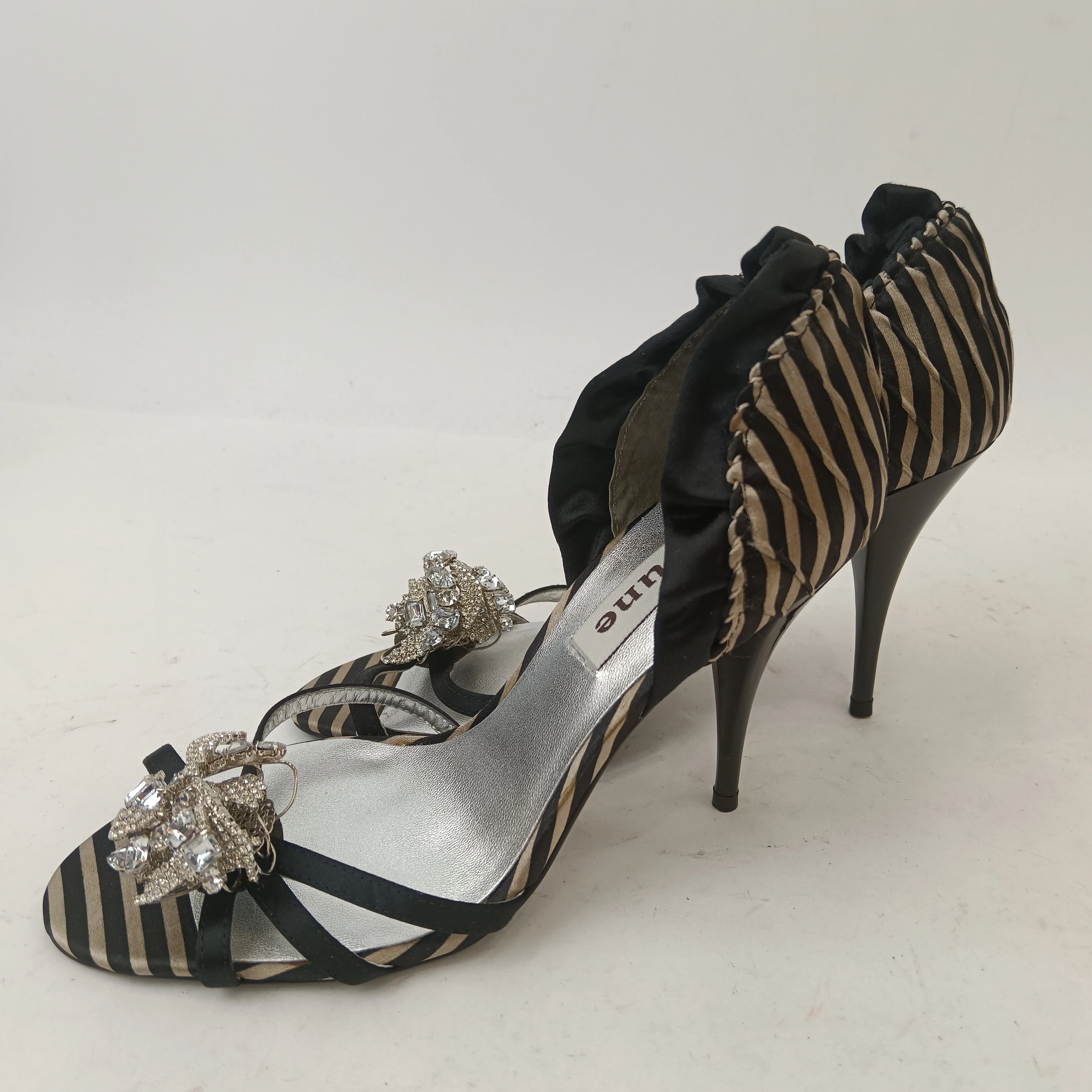 Side image for Dune Satin Zebra Print Women's Heels UK 3.5 Womenswear | Pre-loved