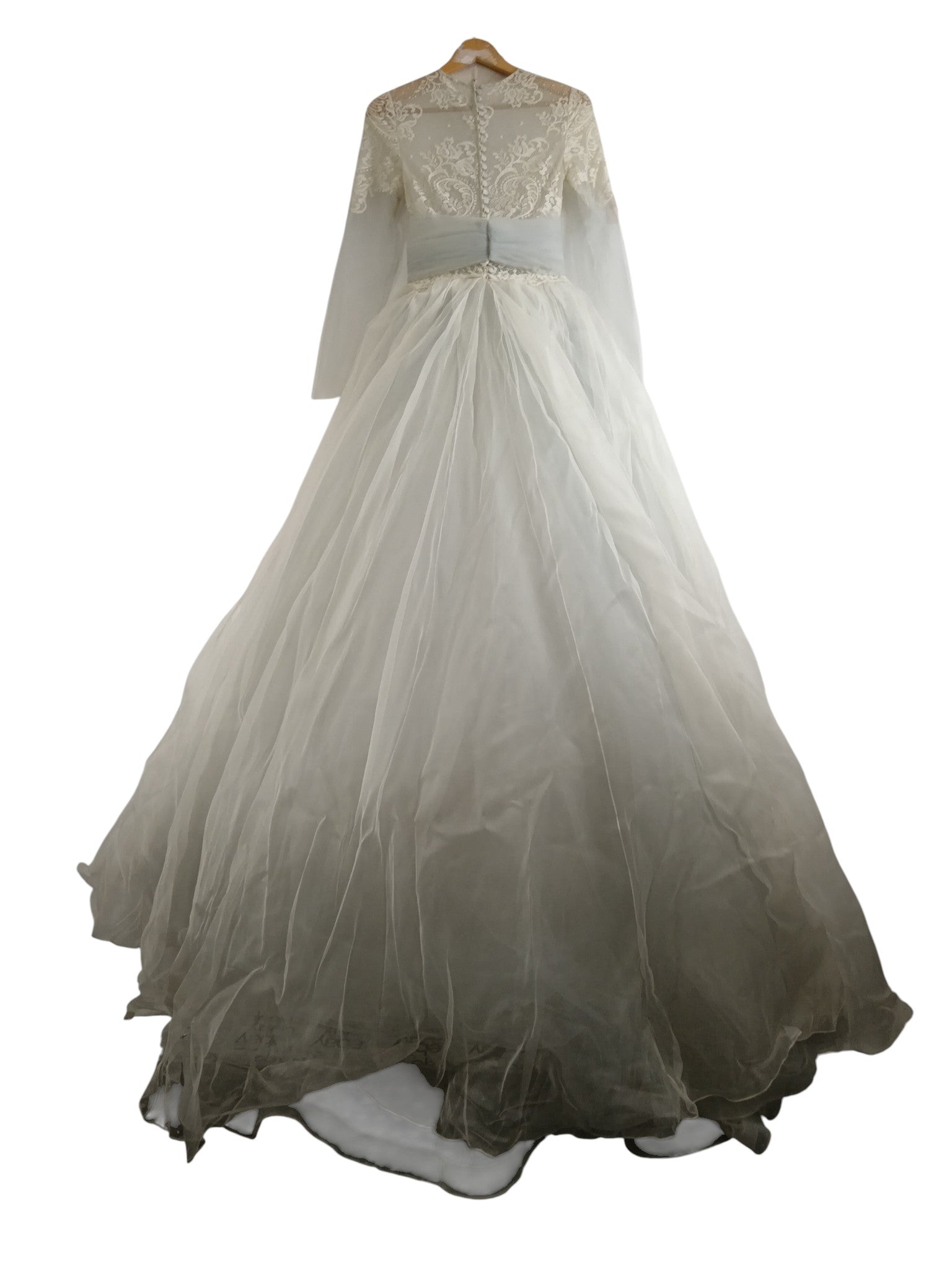 Back image for Di Gio Italian Wedding Hi-Low Dress Sleeved UK 8-10 Womenswear | Pre-loved