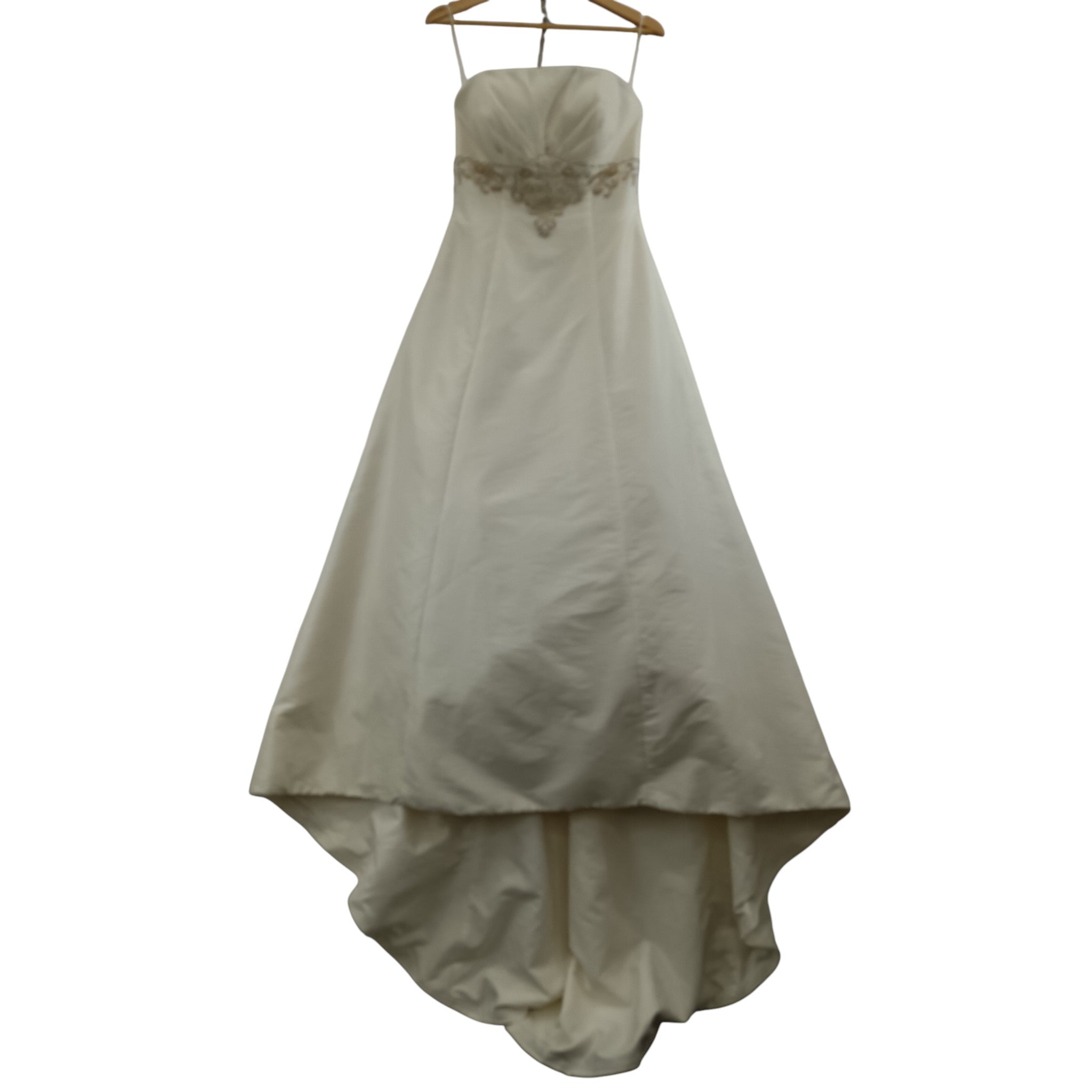 Front image for Ginnis Fashion Wedding Hi-Low Ivory Dress Strapless UK 12 Womenswear | Pre-loved