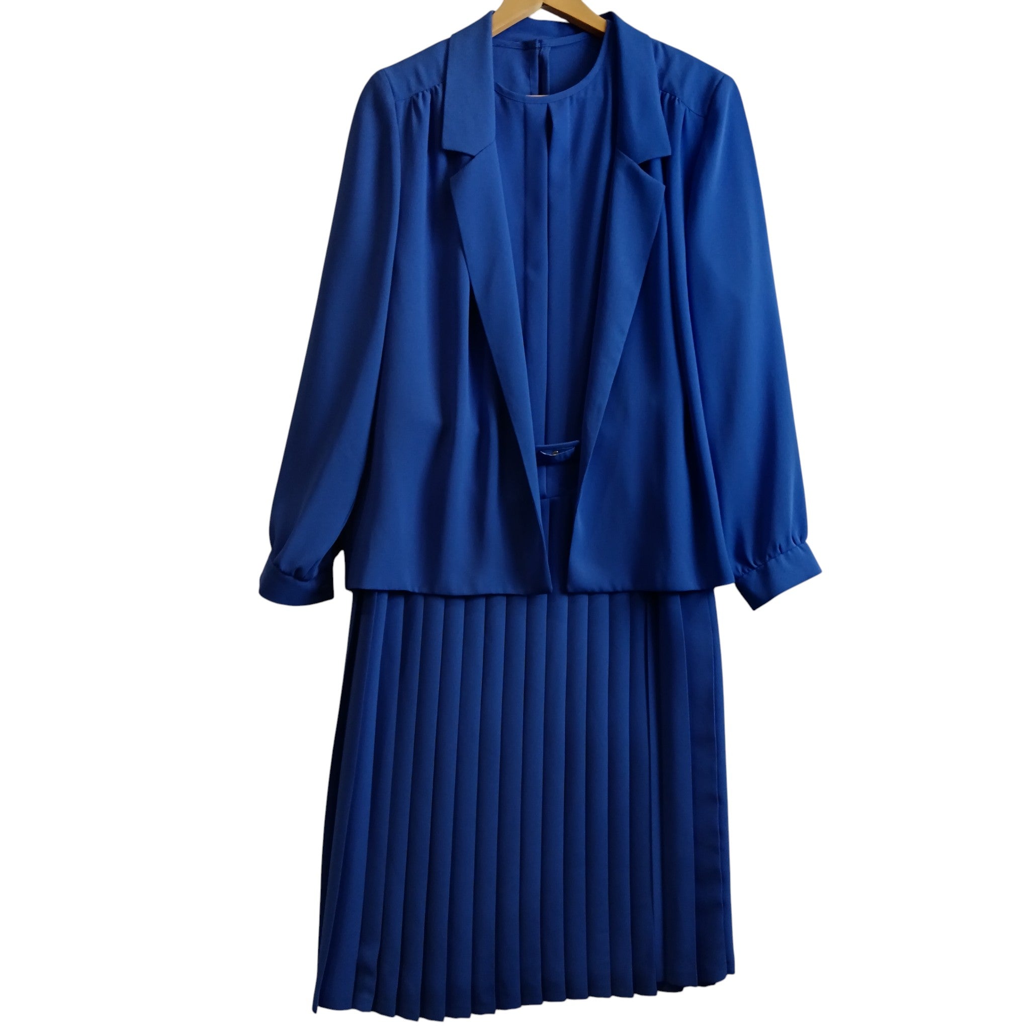 Front image for Vintage Eastex Blue Dress And Opened Jacket UK 12 Womenswear | Pre-loved