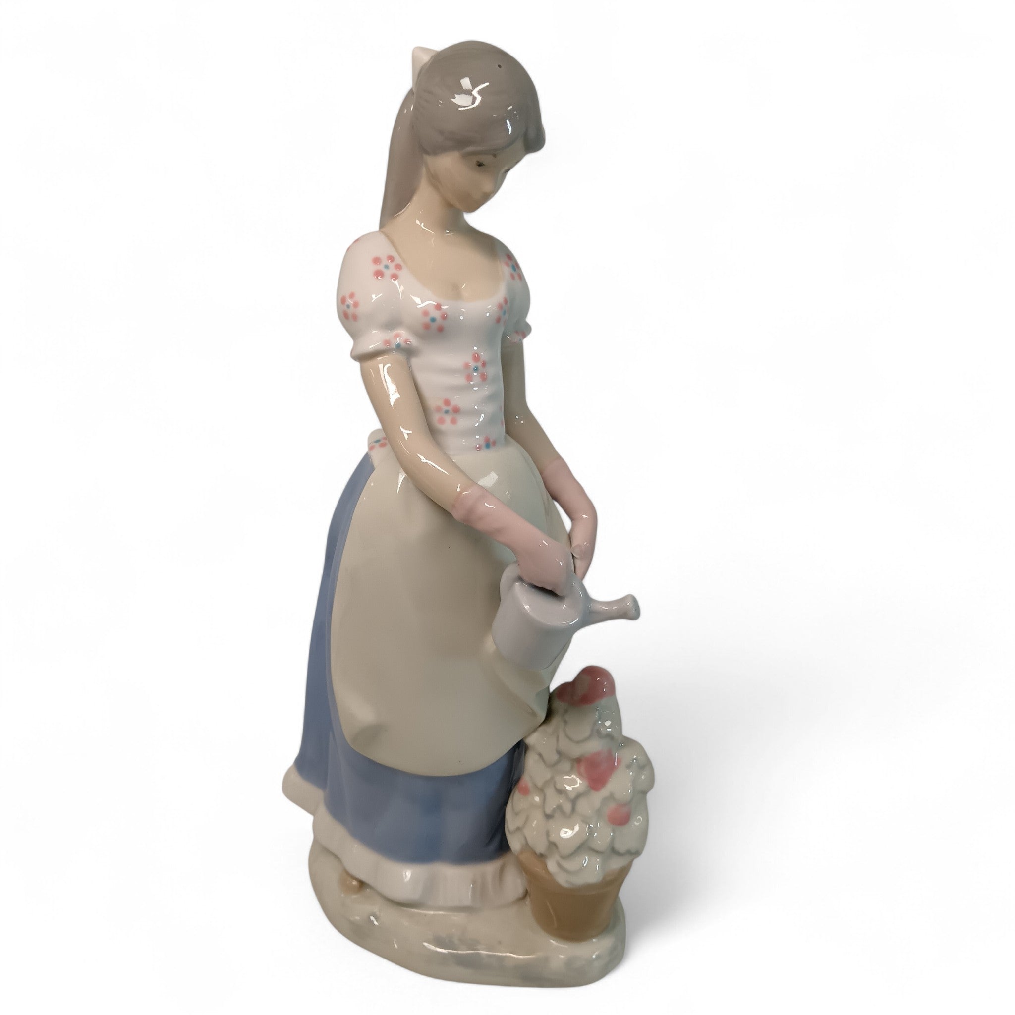 Rex Valencia Spain Porcelain Girl Watering Flowers 33cm | Preloved