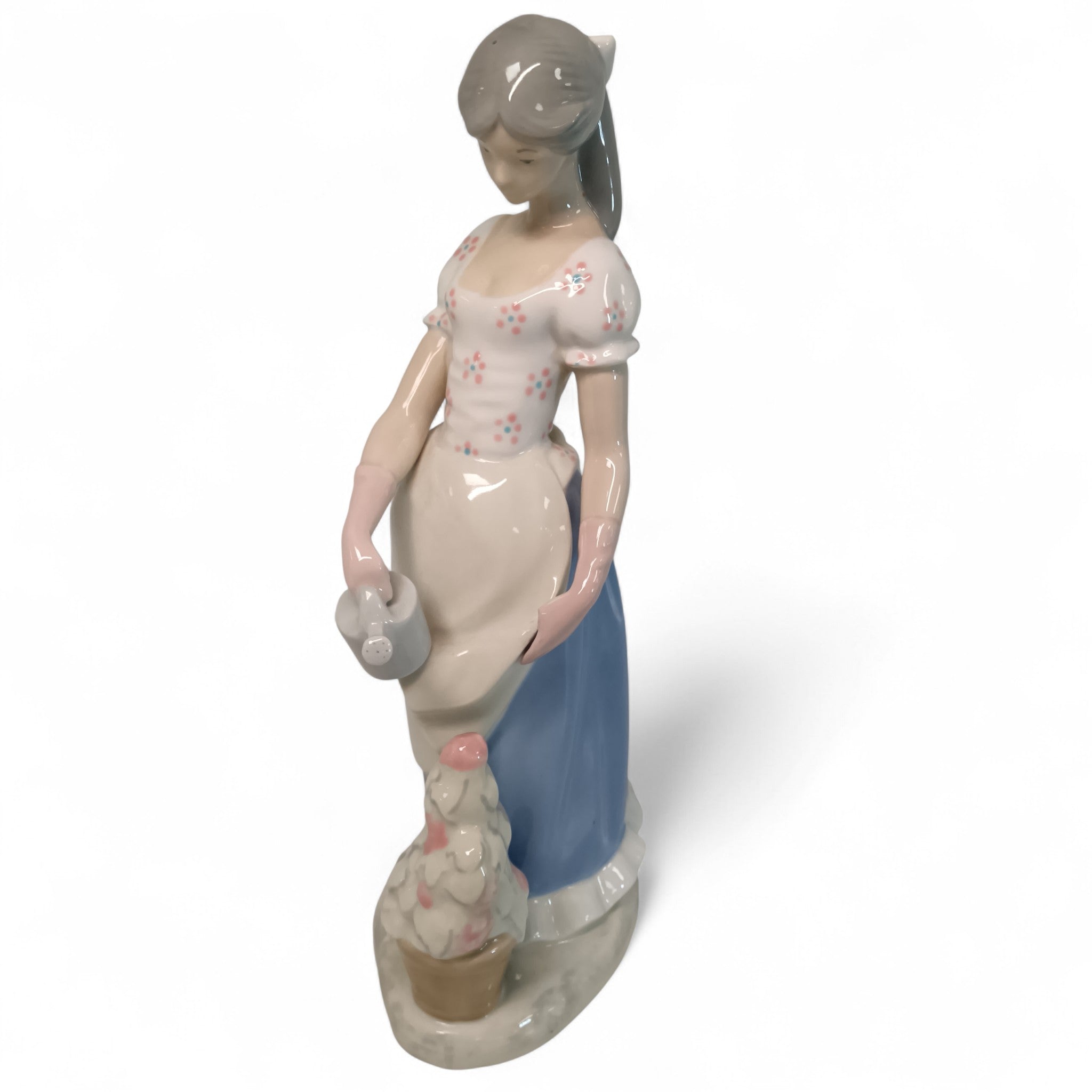 Rex Valencia Spain Porcelain Girl Watering Flowers 33cm | Preloved